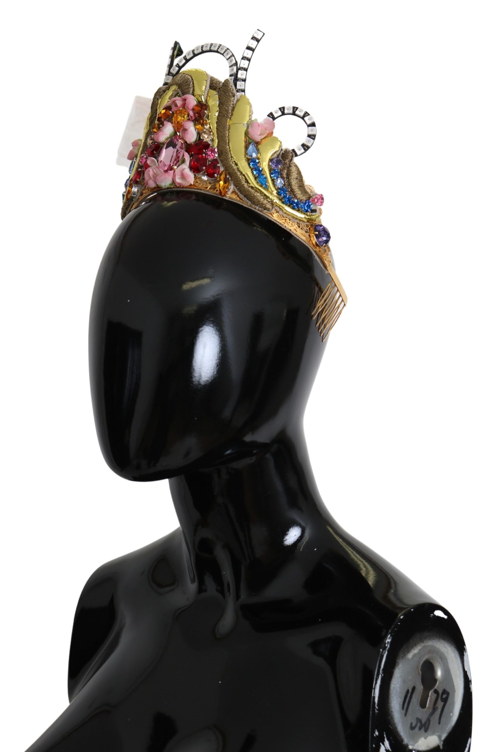 Dolce &amp; Gabbana Tiara cu diademă de cristal superbă - Auriu Multicolor