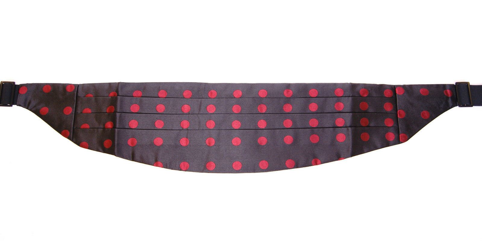Dolce &amp; Gabbana Exquisiter schwarzer Seidenkummerbund mit roten Punkten