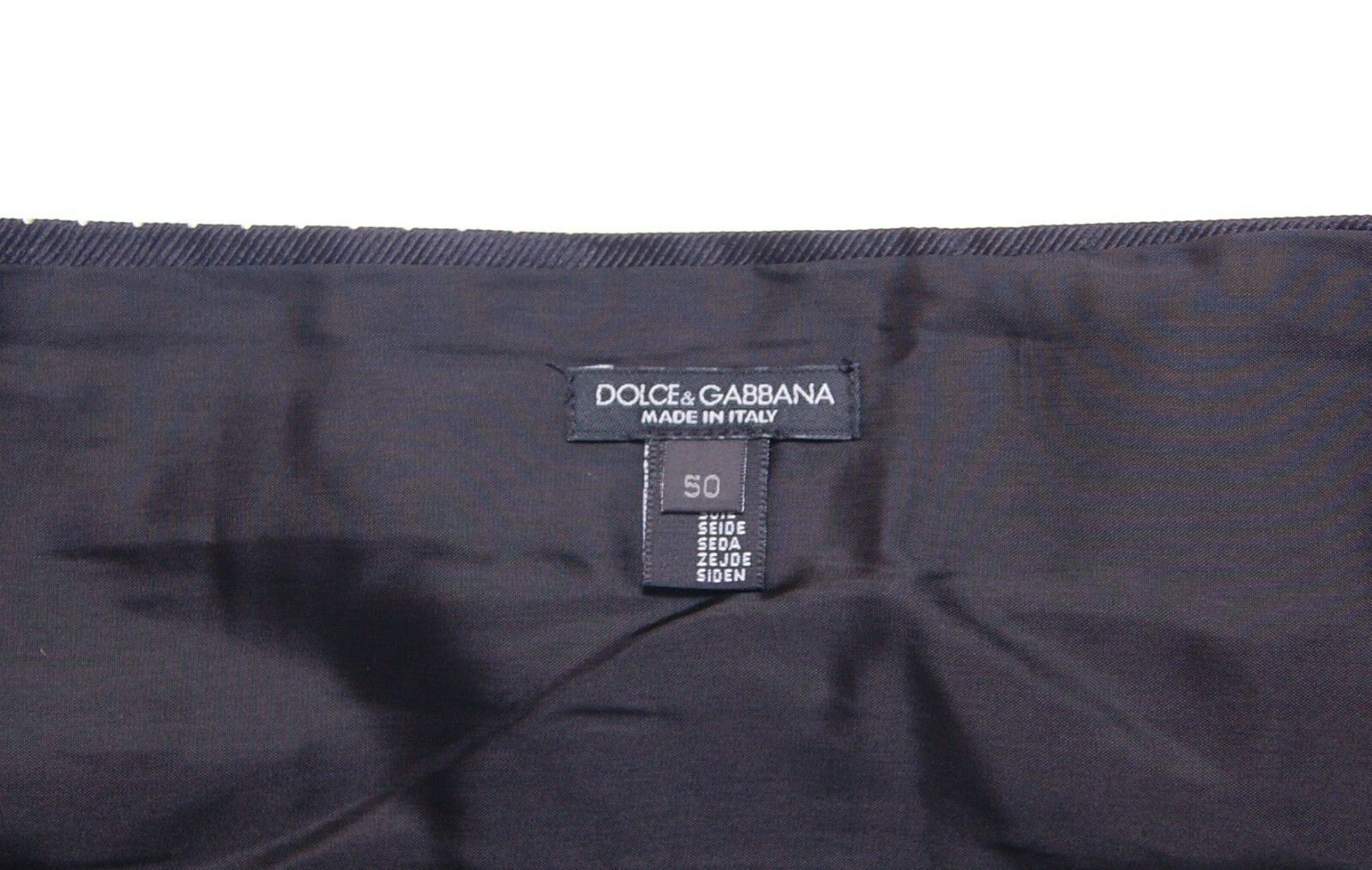 Brâu elegant Dolce &amp; Gabbana din mătase neagră cu buline