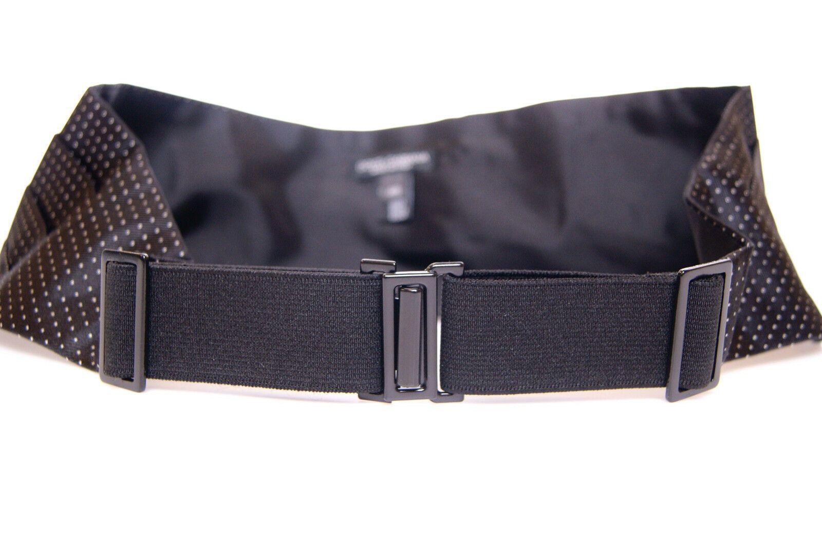 Dolce &amp; Gabbana Eleganter schwarzer Seidenkummerbund mit Polka Dots