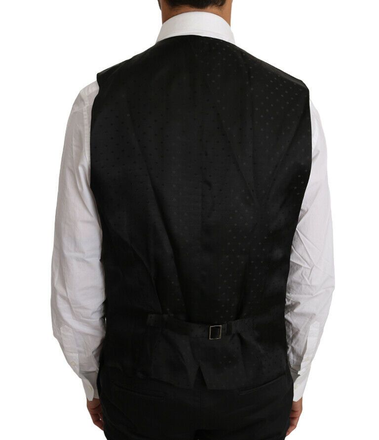 Vestă elegantă neagră din amestec de lână Dolce &amp; Gabbana