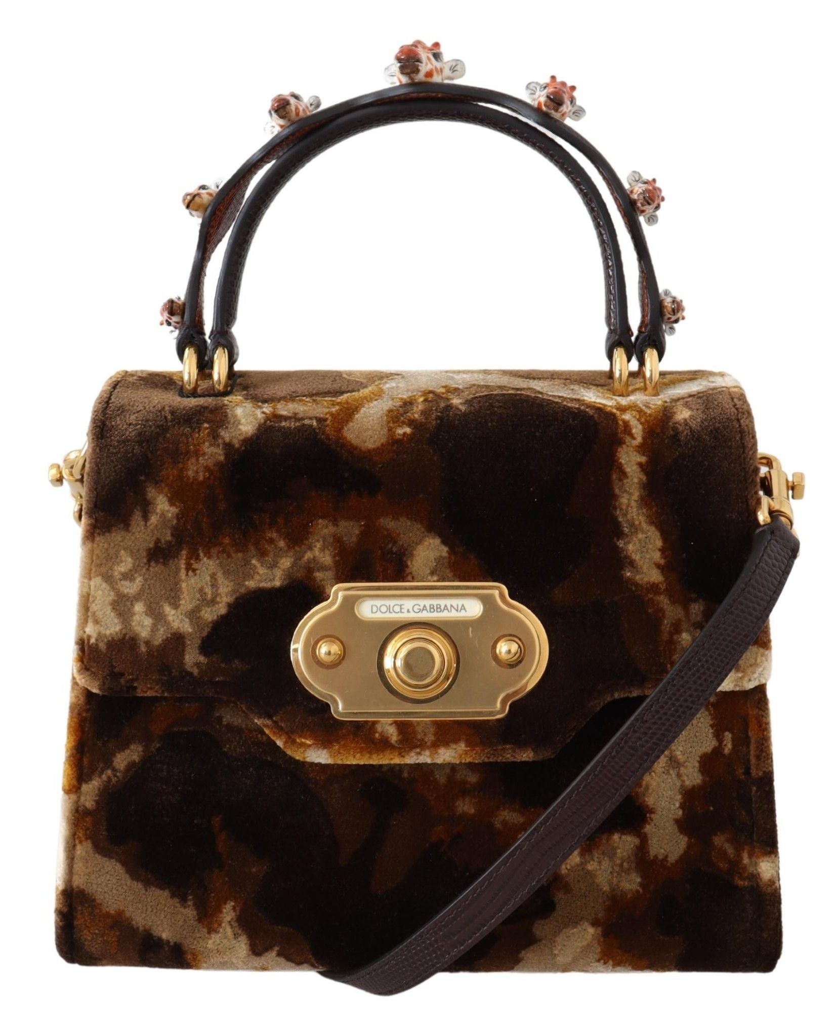 Dolce &amp; Gabbana – Elegante Willkommenstasche mit Giraffenmuster und goldenen Akzenten