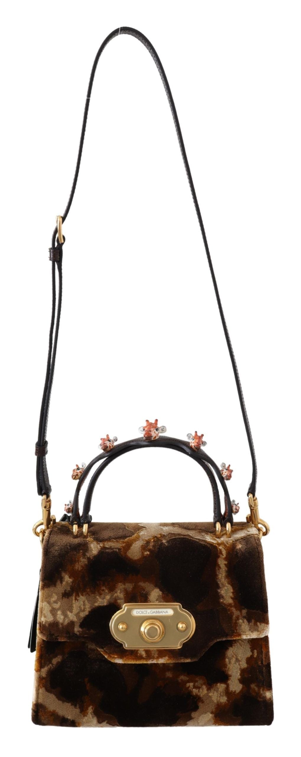 Dolce &amp; Gabbana – Elegante Willkommenstasche mit Giraffenmuster und goldenen Akzenten