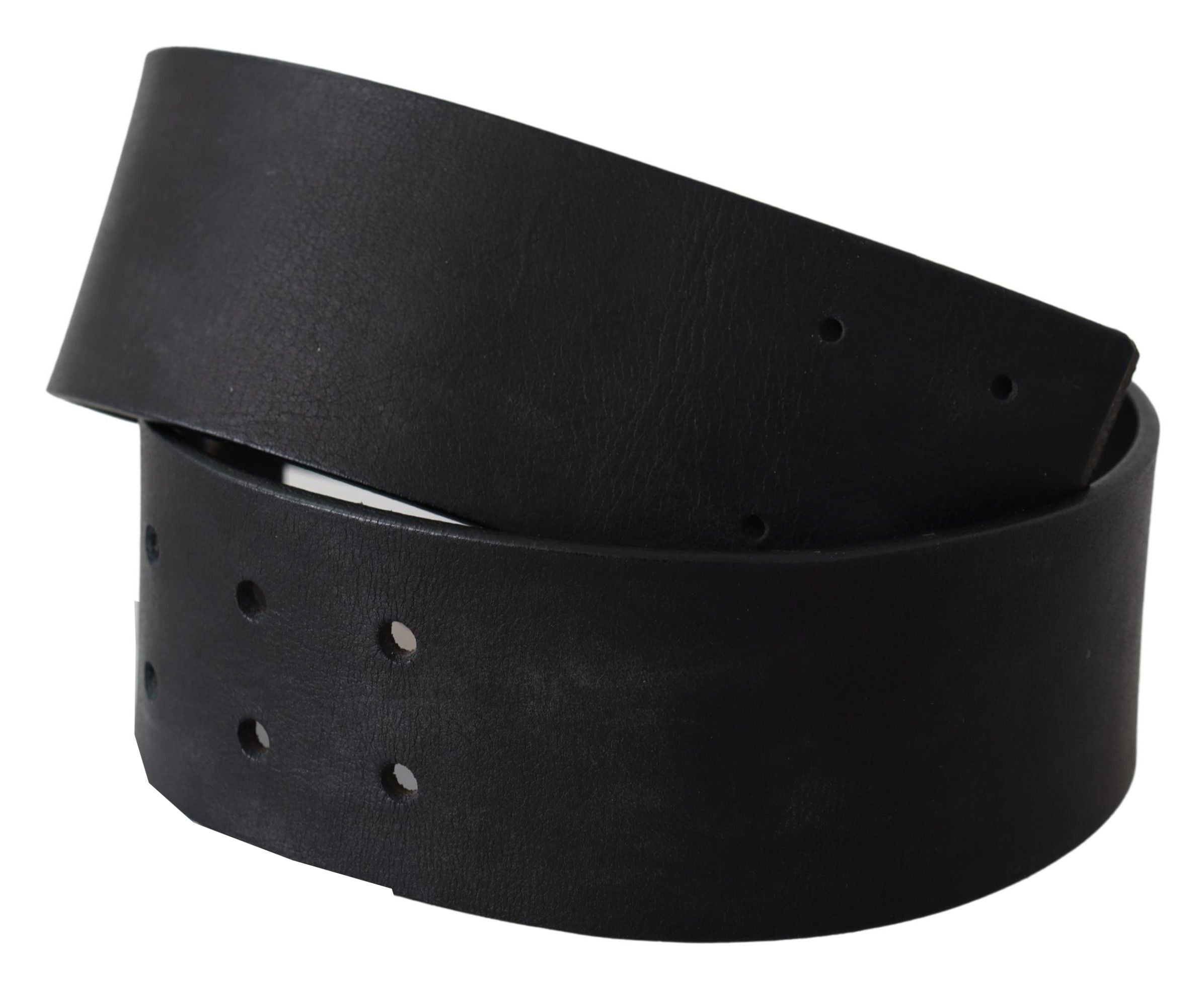 Curea elegantă din piele neagră solidă GF Ferre