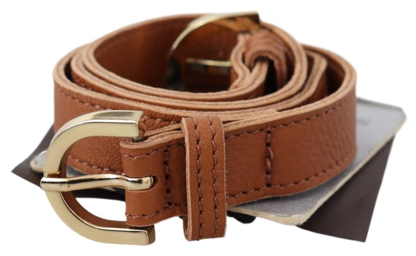 Scervino Street Eleganter brauner Ledergürtel mit Doppelschnalle