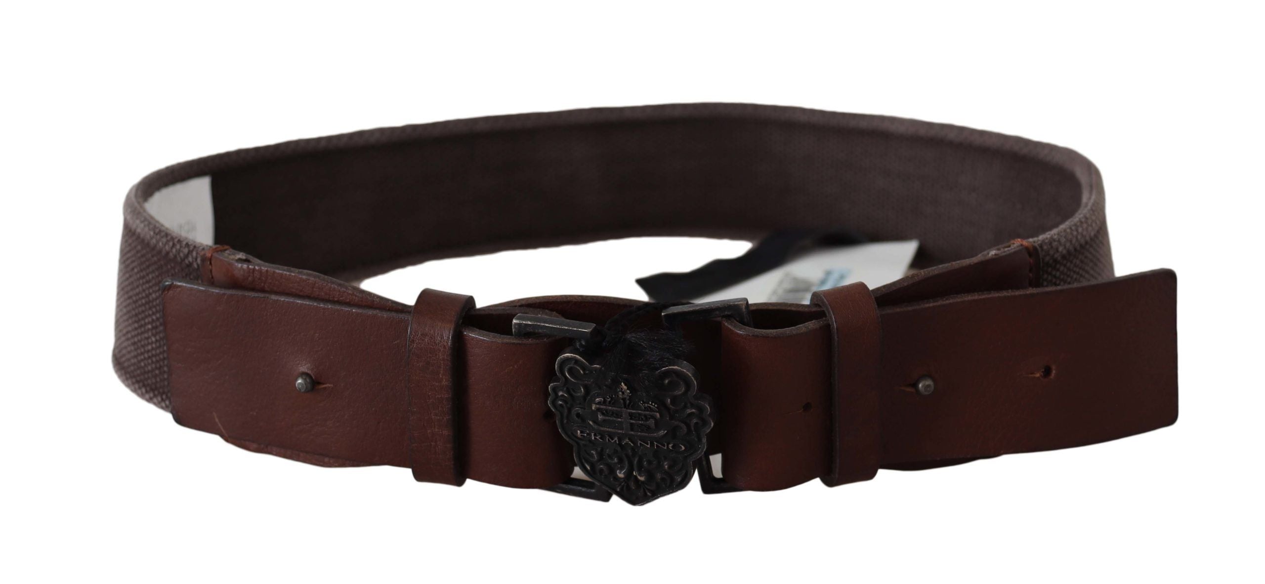 Ermanno Scervino Klassischer dunkelbrauner Ledergürtel mit Logo-Schnalle