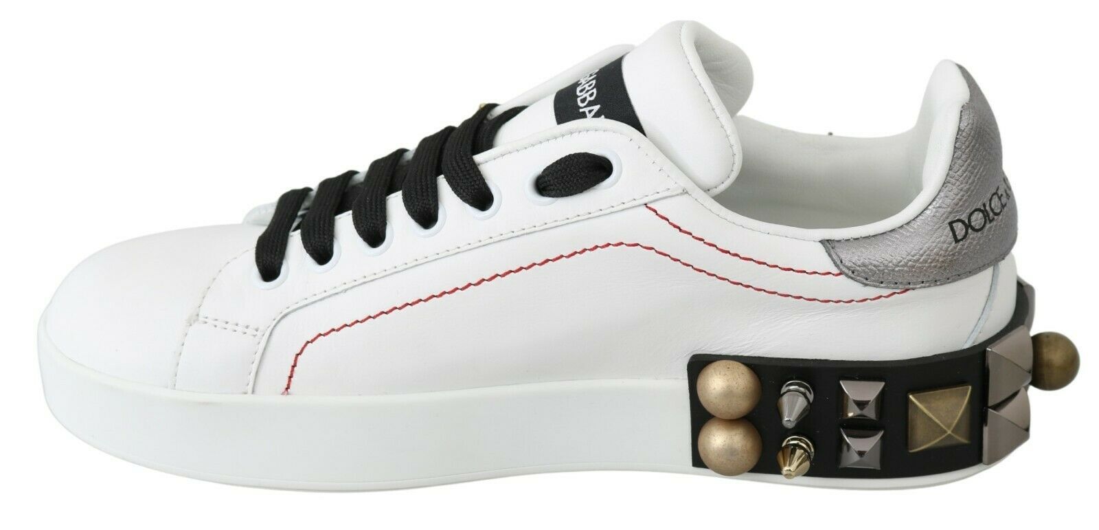Dolce &amp; Gabbana – Sneakers aus Leder mit Blumen- und Kristallverzierung