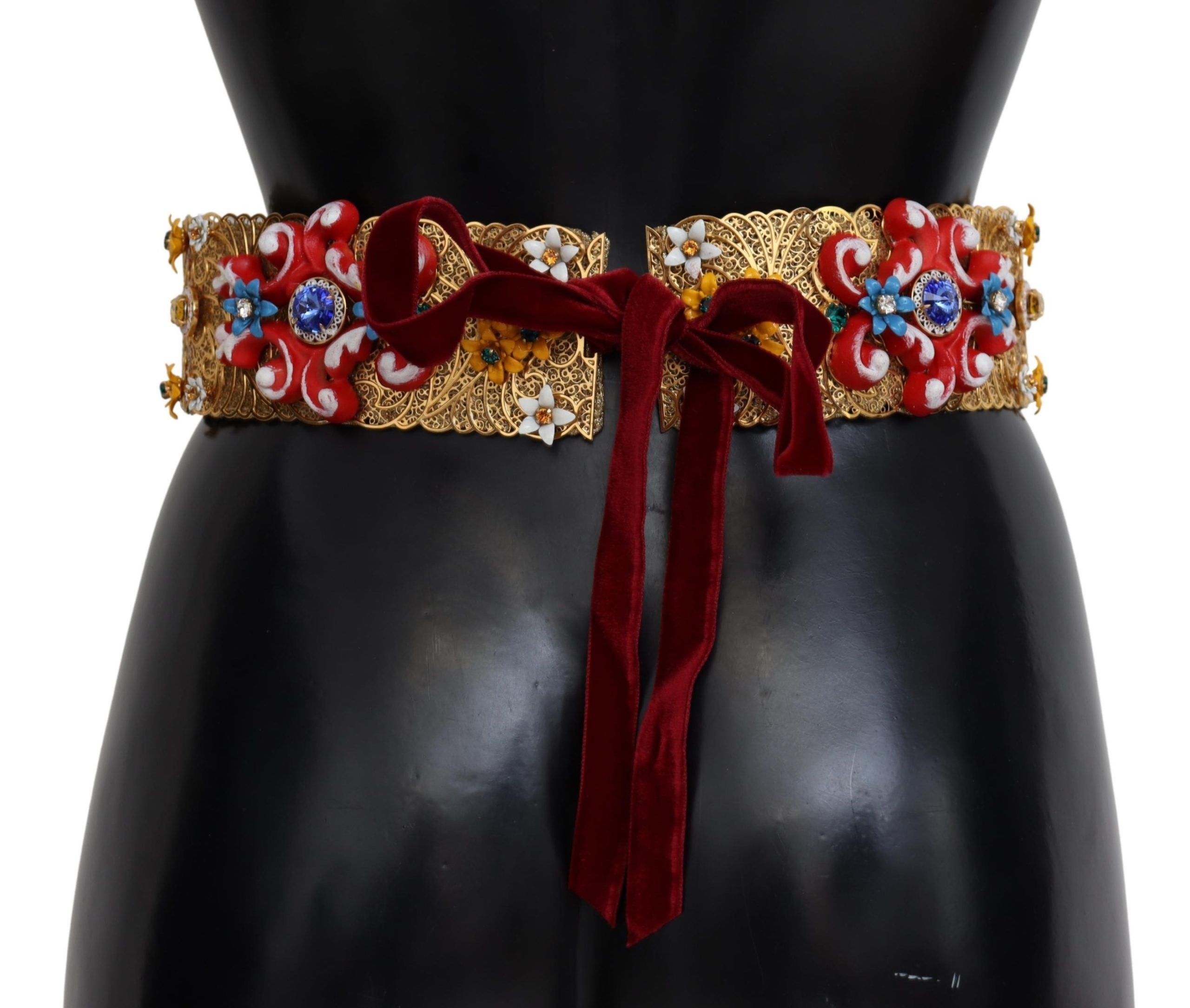 Curea Dolce &amp; Gabbana cu cristale florale aurii