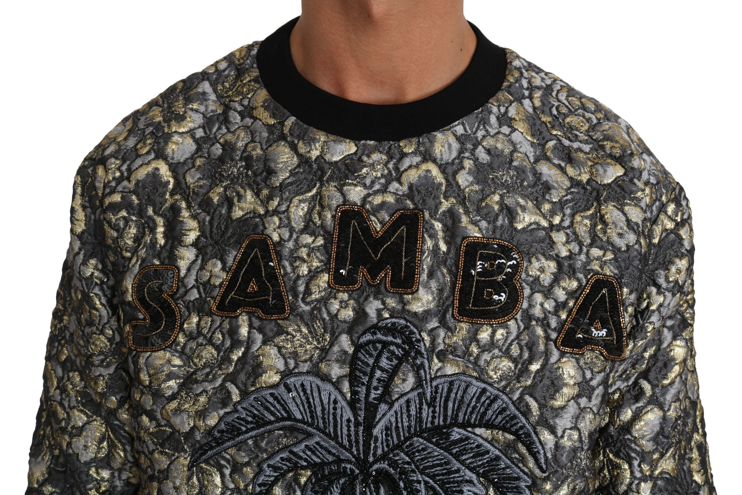 Pulover Dolce &amp; Gabbana Samba Jacquard Palm Crew Neck
