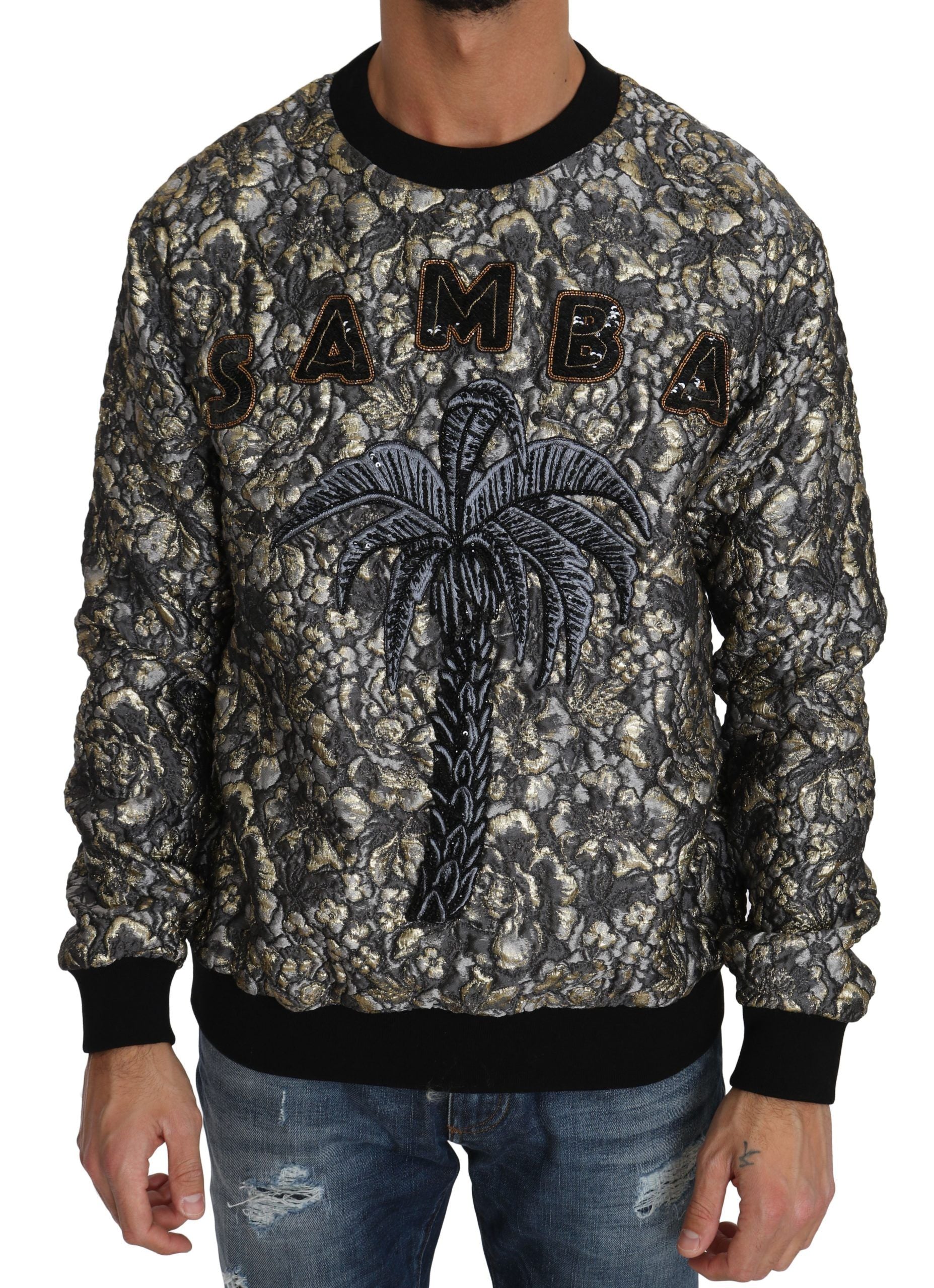 Pulover Dolce &amp; Gabbana Samba Jacquard Palm Crew Neck
