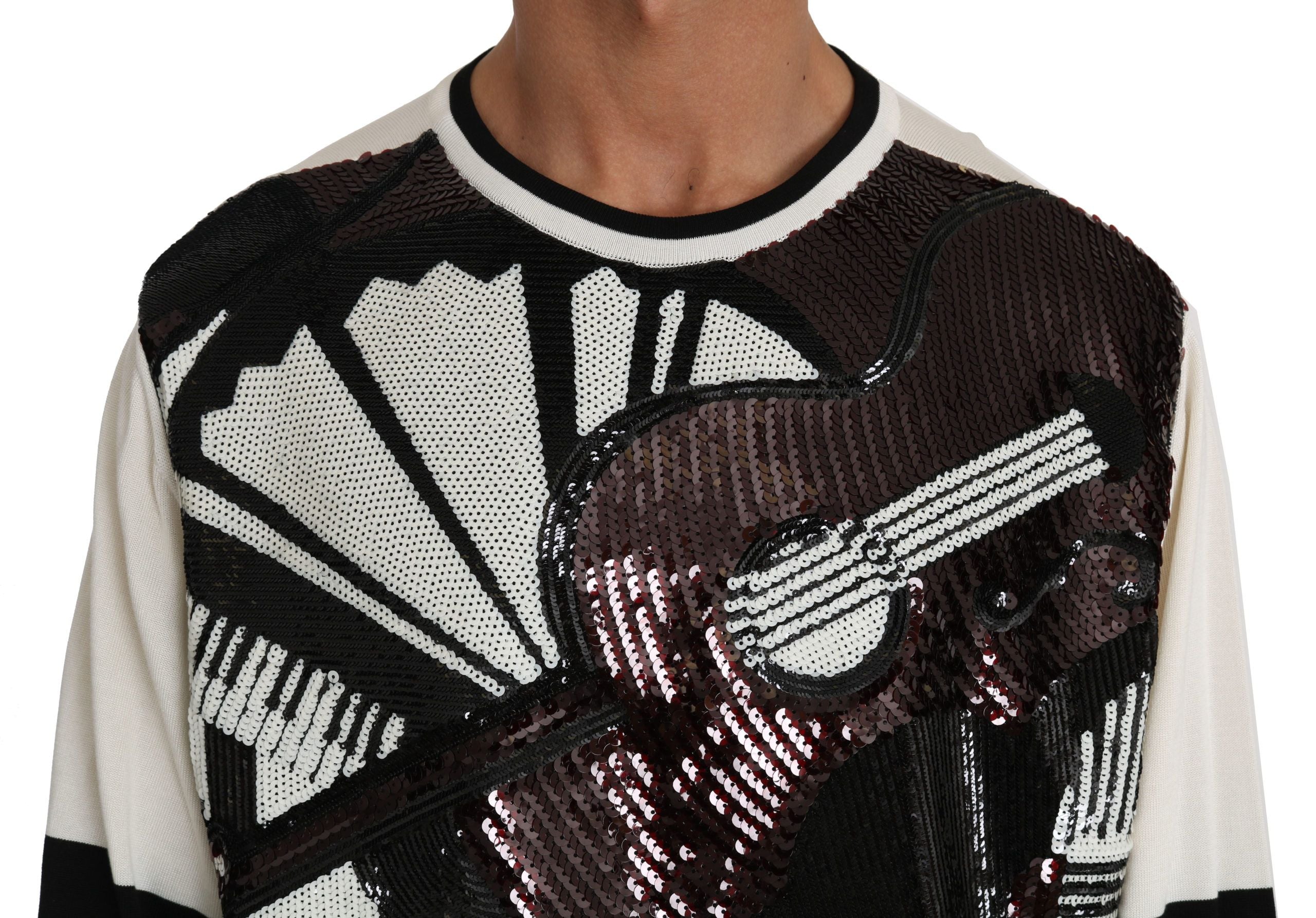 Pulover de mătase cu paiete Dolce &amp; Gabbana New York Jazz