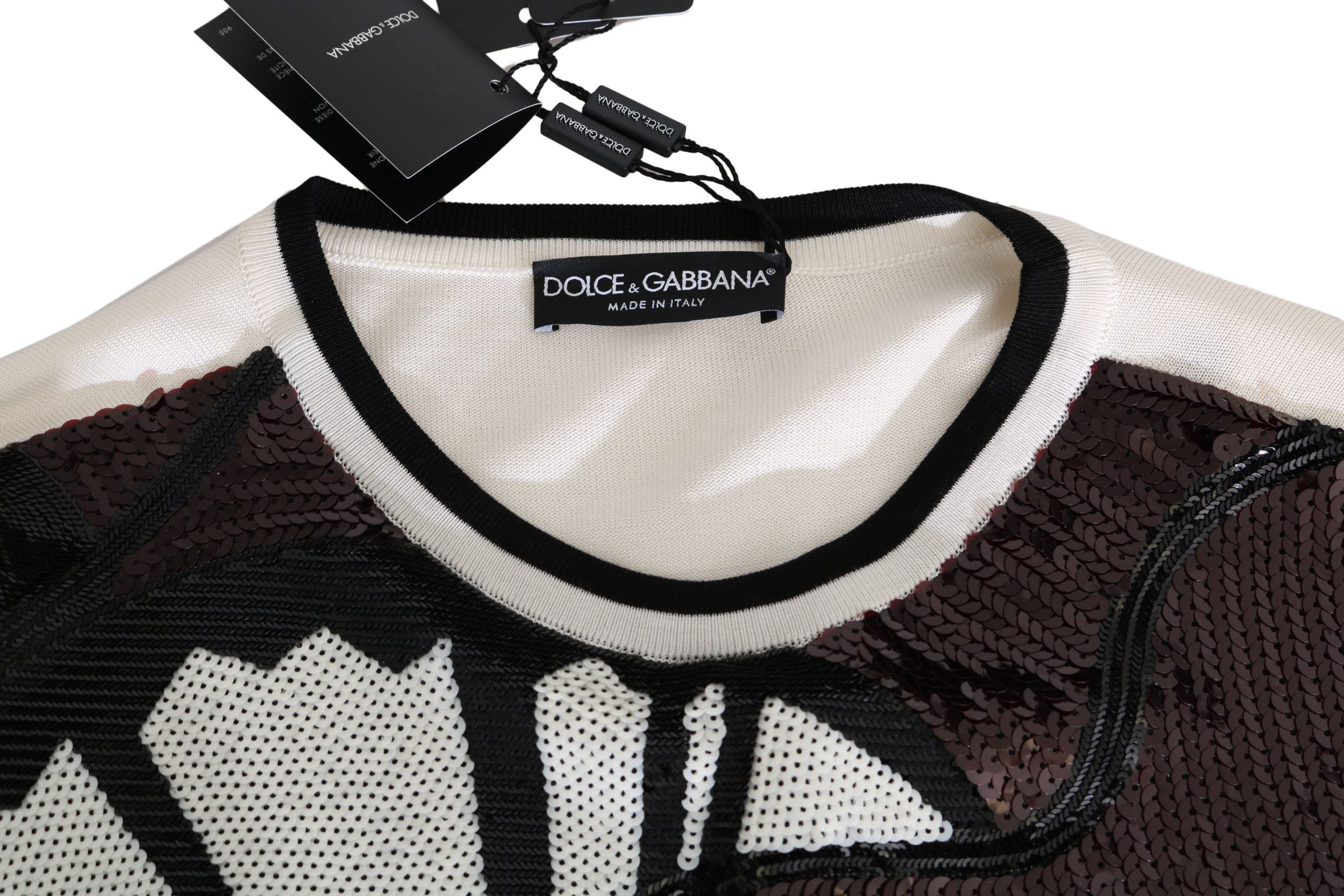 Pulover de mătase cu paiete Dolce &amp; Gabbana New York Jazz