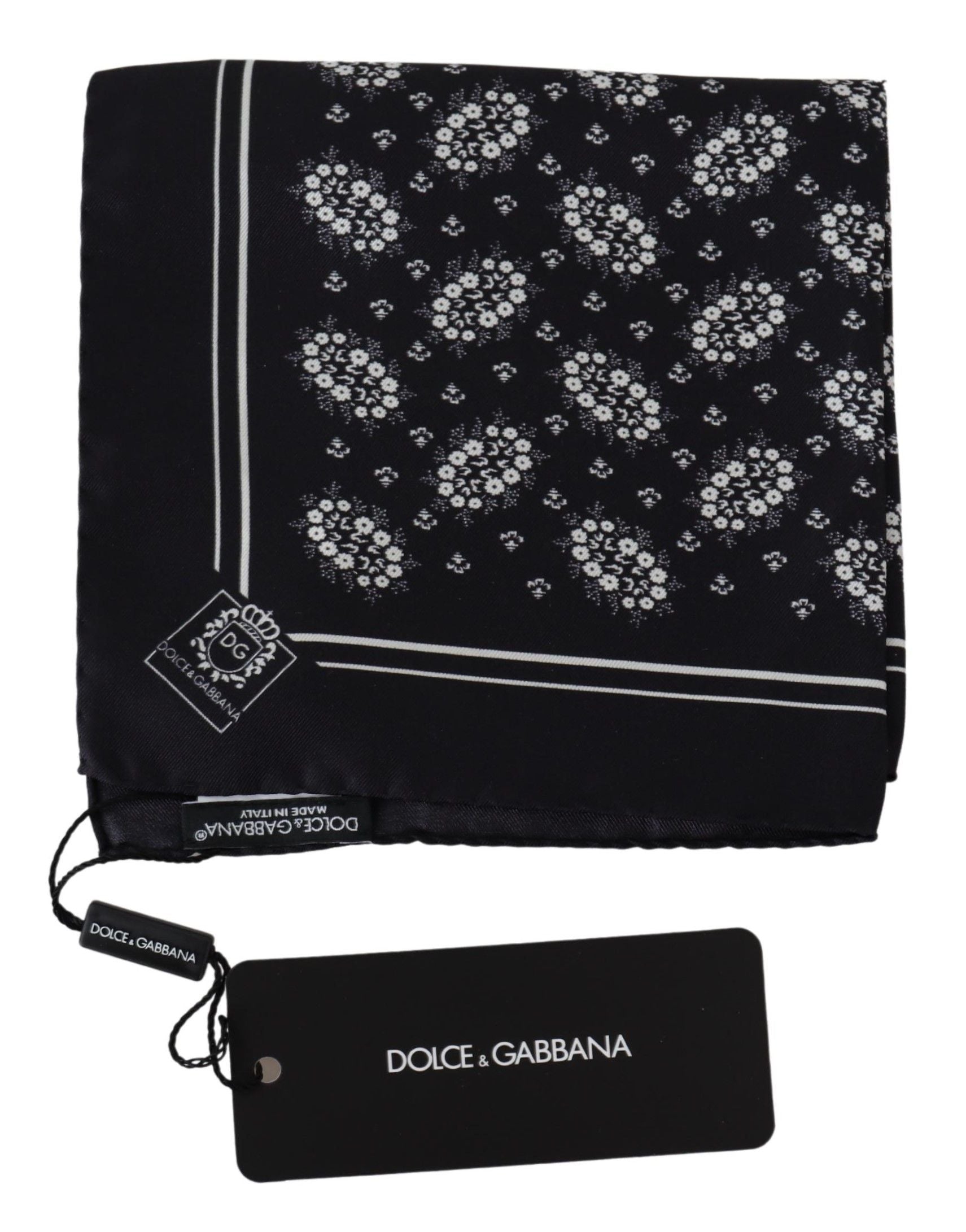 Batistă de buzunar elegantă cu model din mătase Dolce &amp; Gabbana