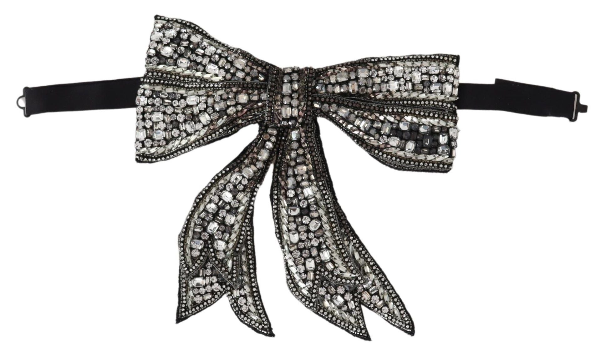 Papion Dolce &amp; Gabbana din mătase cu cristale - Argintiu Eleganță