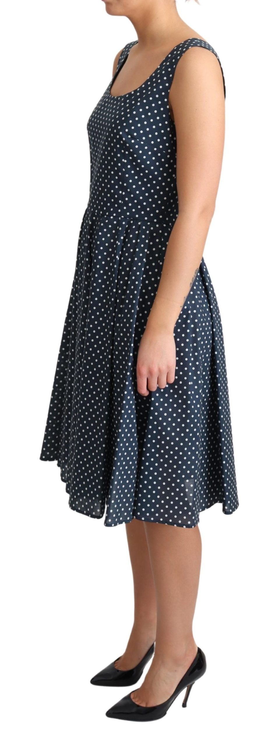 Rochie Dolce &amp; Gabbana cu buline, fără mâneci, în linie A