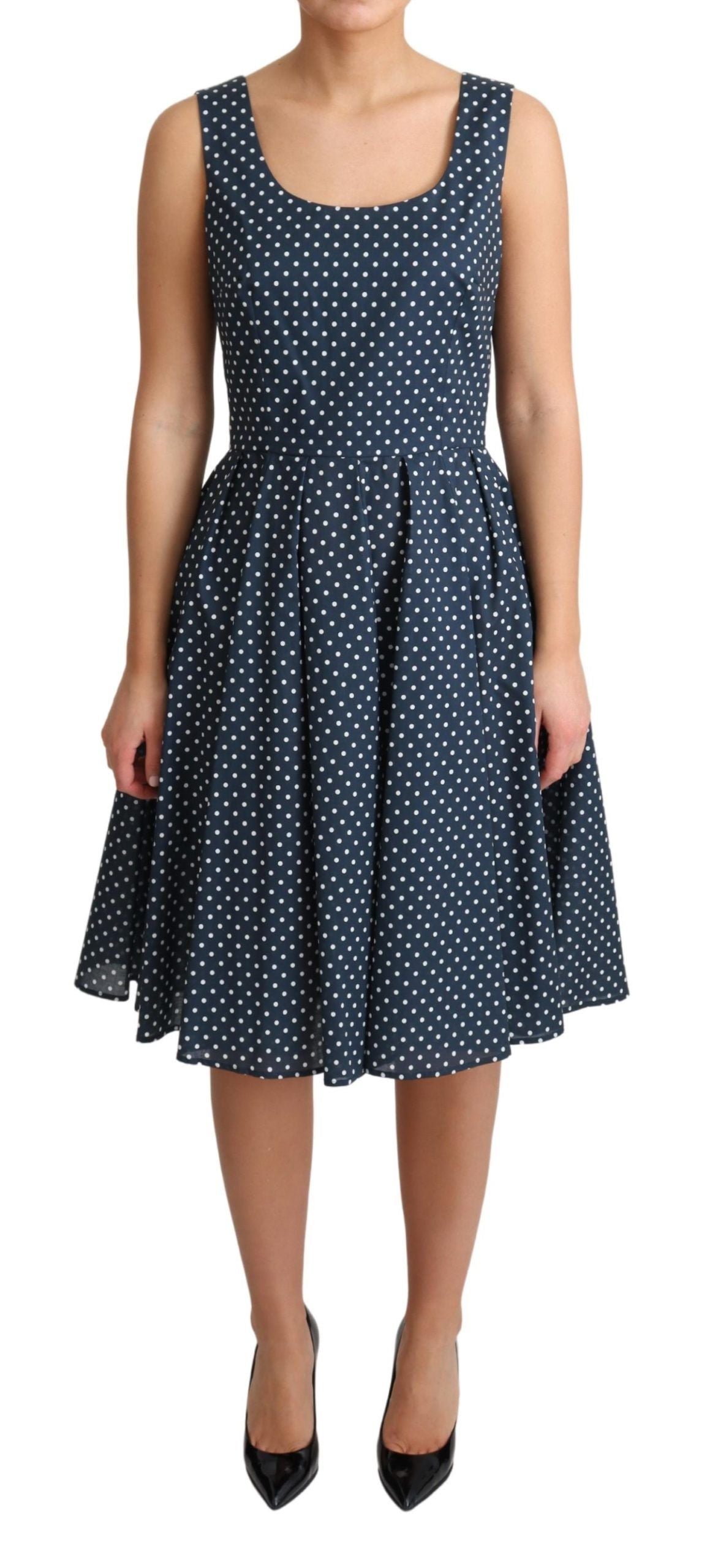 Rochie Dolce &amp; Gabbana cu buline, fără mâneci, în linie A