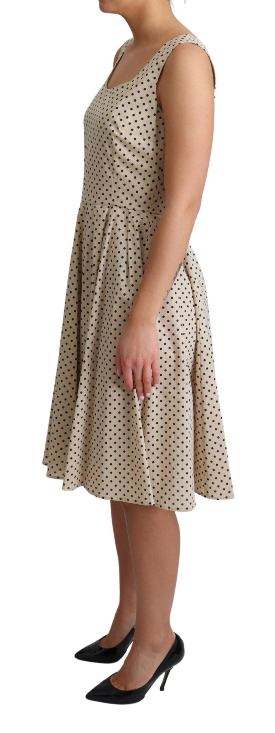 Dolce &amp; Gabbana Elegantes ärmelloses A-Linien-Kleid mit Polka Dots