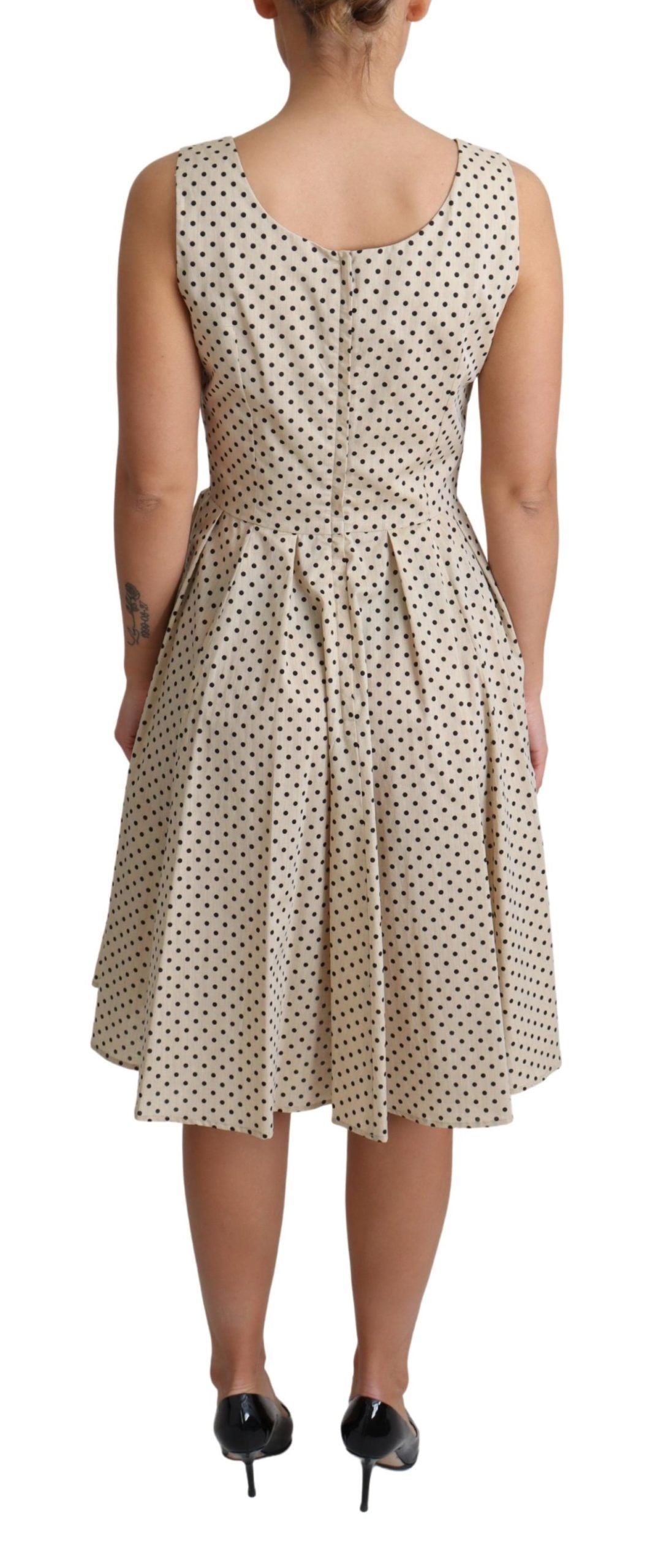Dolce &amp; Gabbana Elegantes ärmelloses A-Linien-Kleid mit Polka Dots