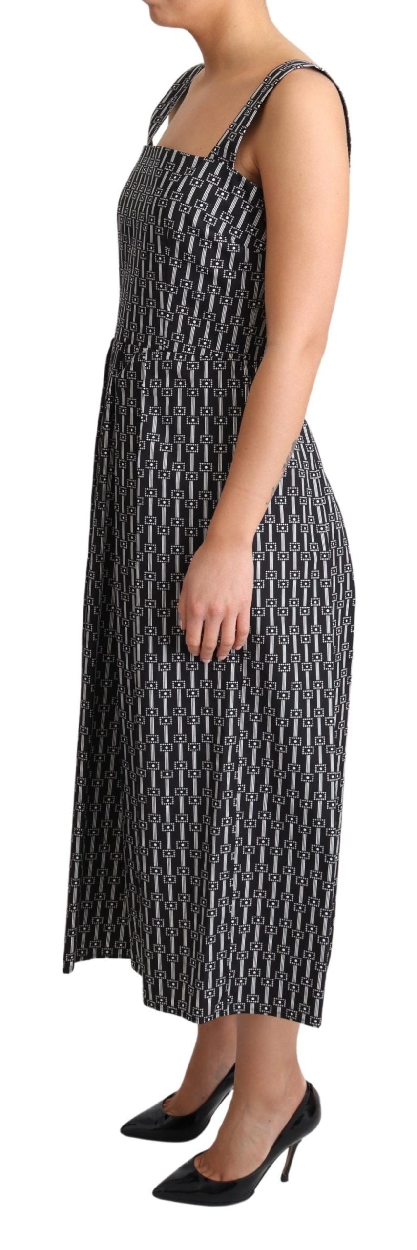 Dolce &amp; Gabbana Elegantes ärmelloses geometrisches A-Linien-Kleid