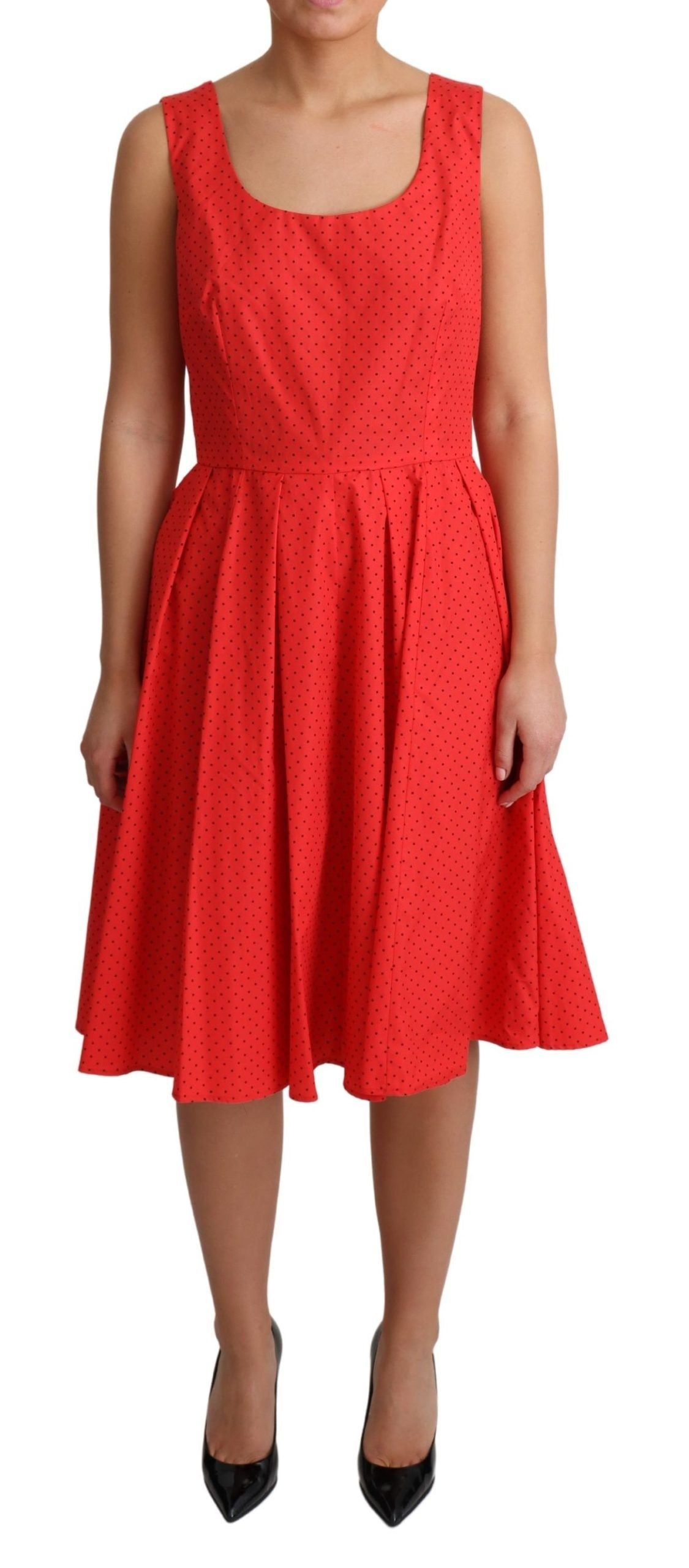 Rochie elegantă fără mâneci, cu buline, Dolce &amp; Gabbana