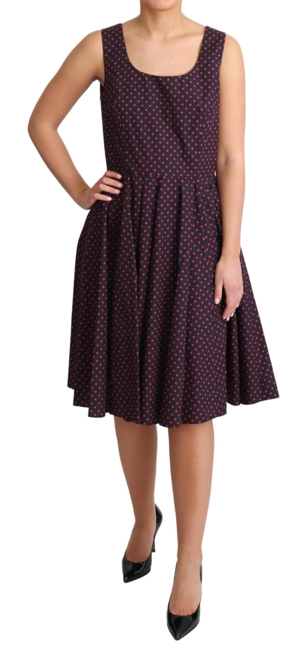 Rochie Dolce &amp; Gabbana Chic Polka Bucket fără mâneci, cu linie A
