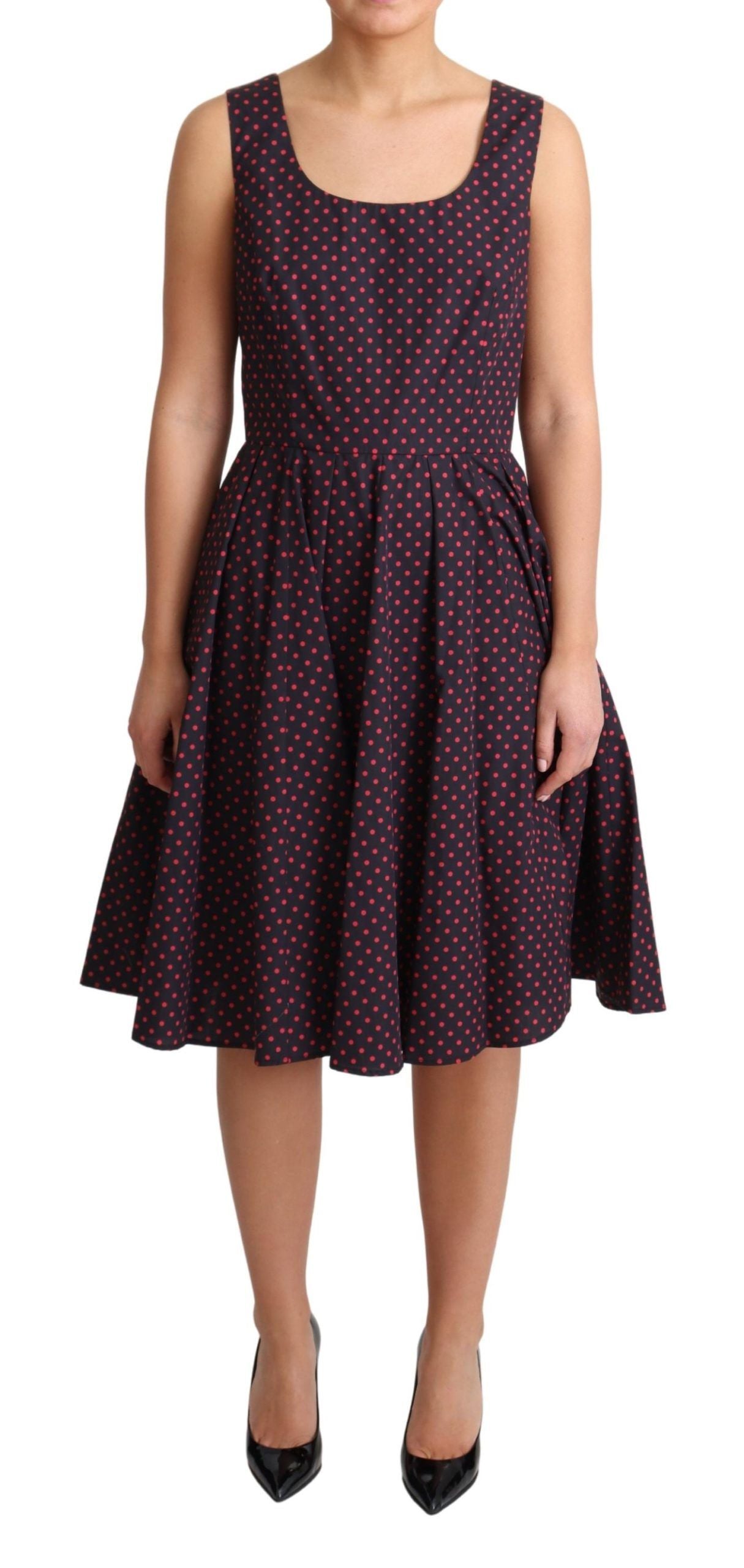 Rochie Dolce &amp; Gabbana Chic Polka Bucket fără mâneci, cu linie A