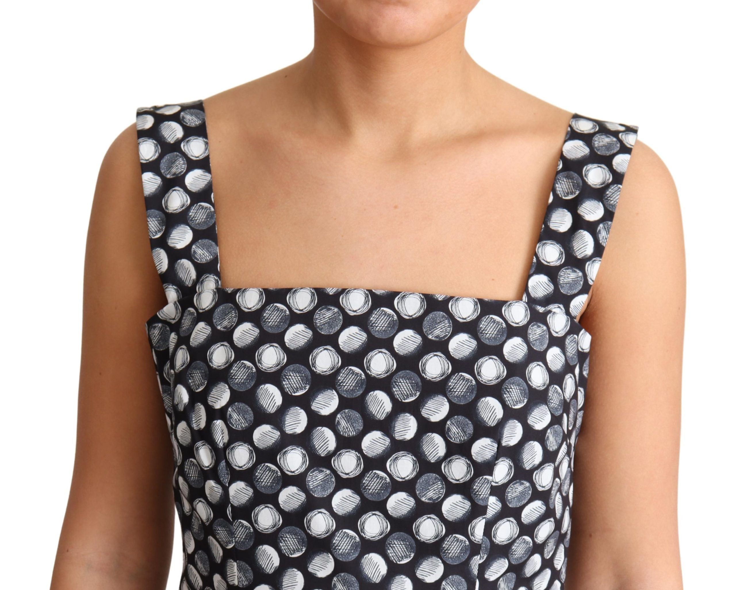 Rochie elegantă midi cu imprimeu geometric, fără mâneci, Dolce &amp; Gabbana