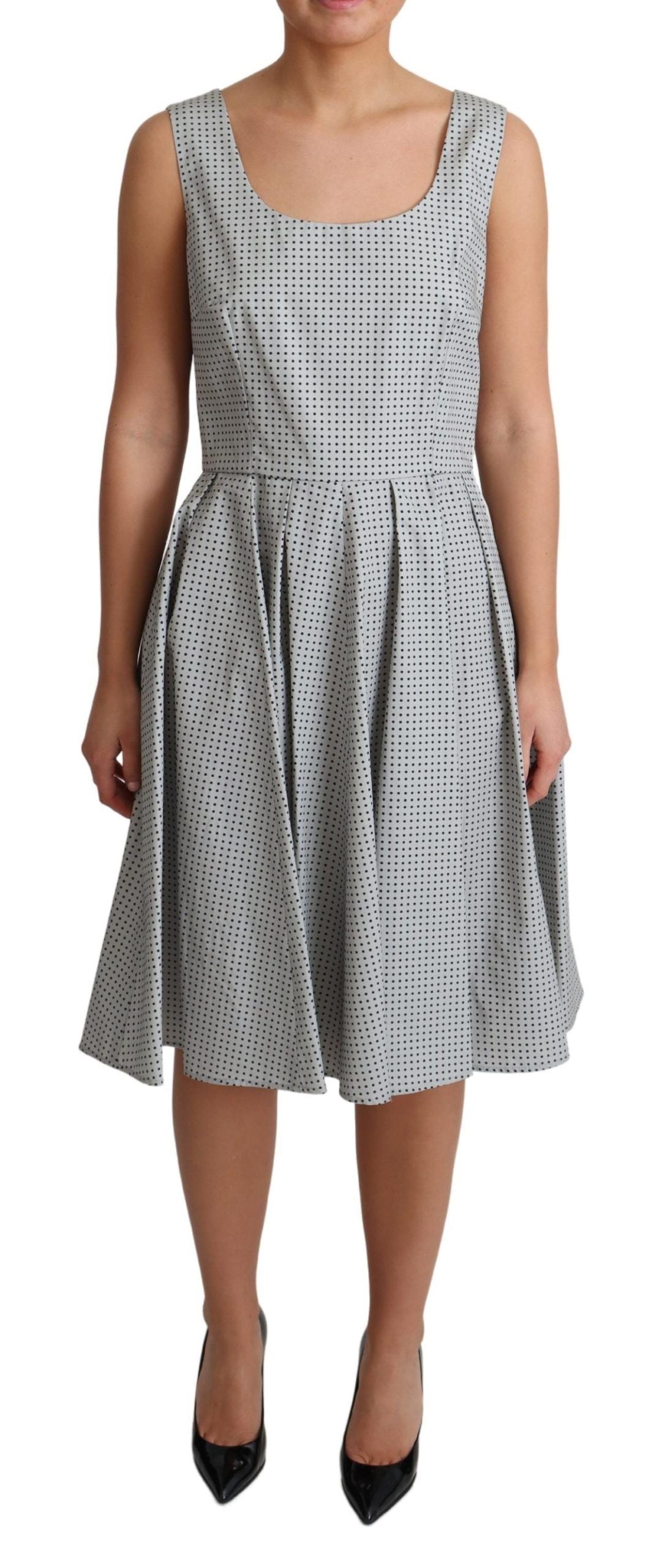 Rochie Dolce &amp; Gabbana Chic cu buline, fără mâneci, în linie A