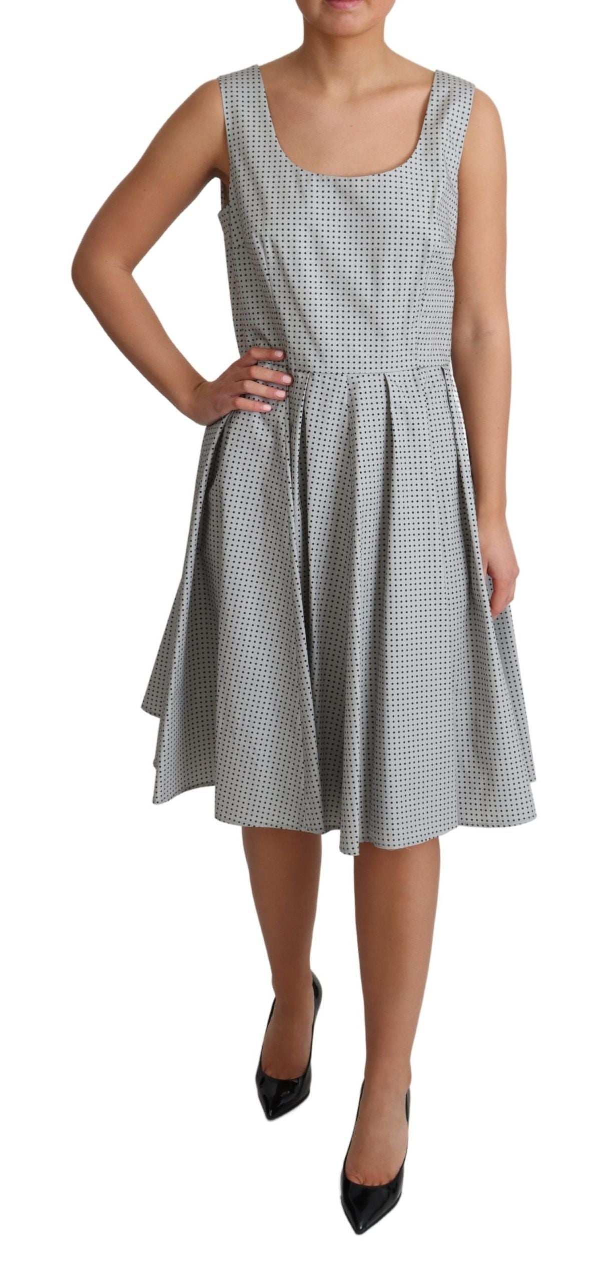 Rochie Dolce &amp; Gabbana Chic cu buline, fără mâneci, în linie A