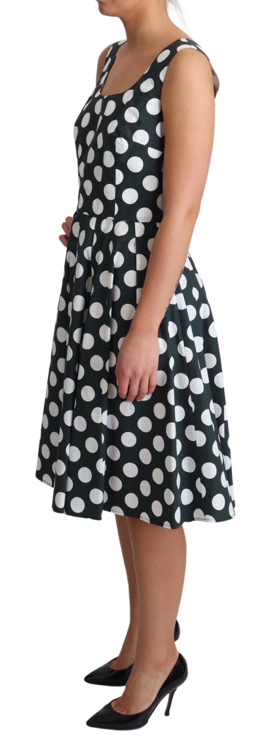 Rochie Dolce &amp; Gabbana Chic Polka Dot fără mâneci, cu imprimeu în A