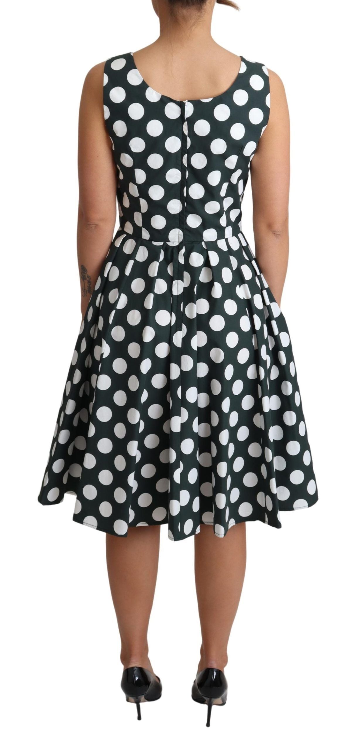 Rochie Dolce &amp; Gabbana Chic Polka Dot fără mâneci, cu imprimeu în A