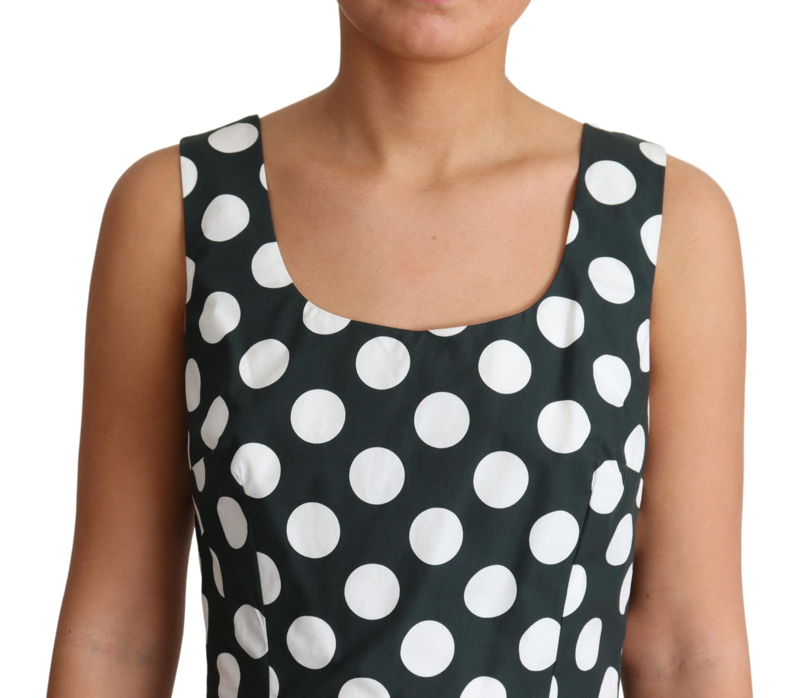 Rochie Dolce &amp; Gabbana Chic Polka Dot fără mâneci, cu imprimeu în A