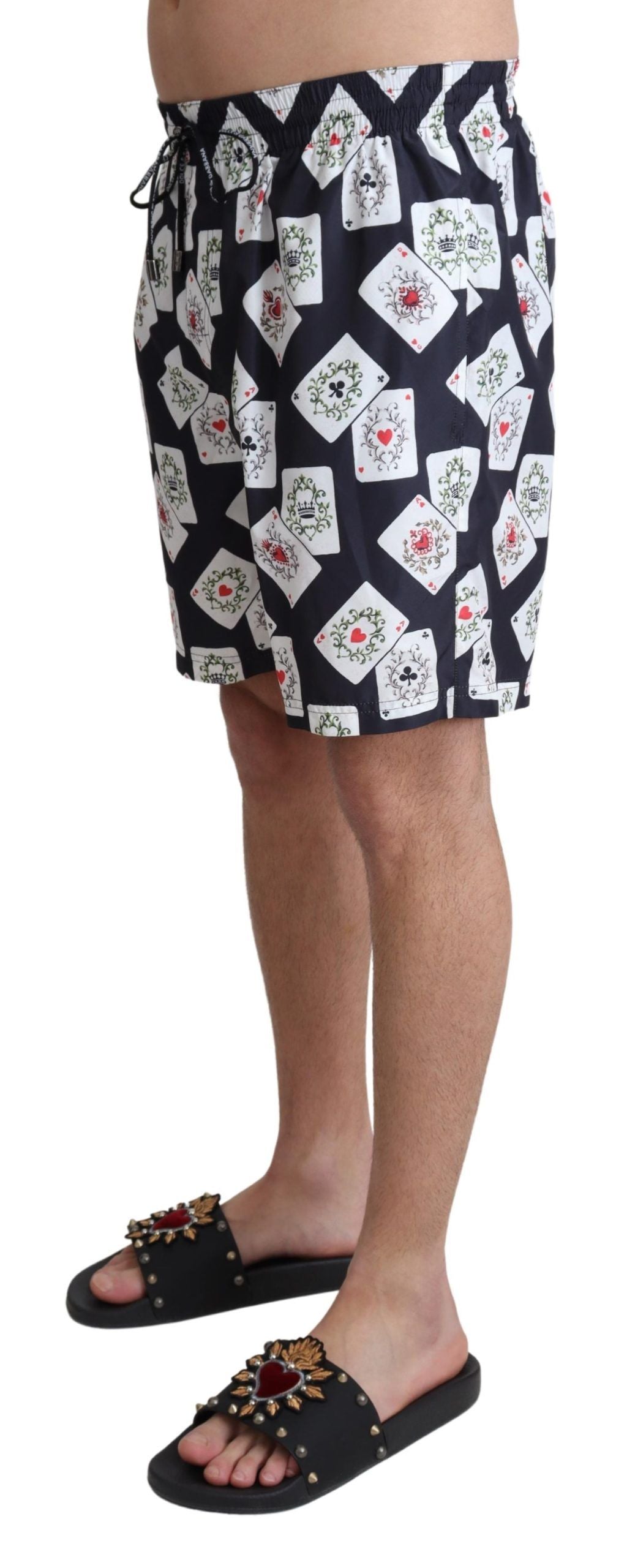 Dolce &amp; Gabbana - Șort de baie cu imprimeu multicolor Card Deck