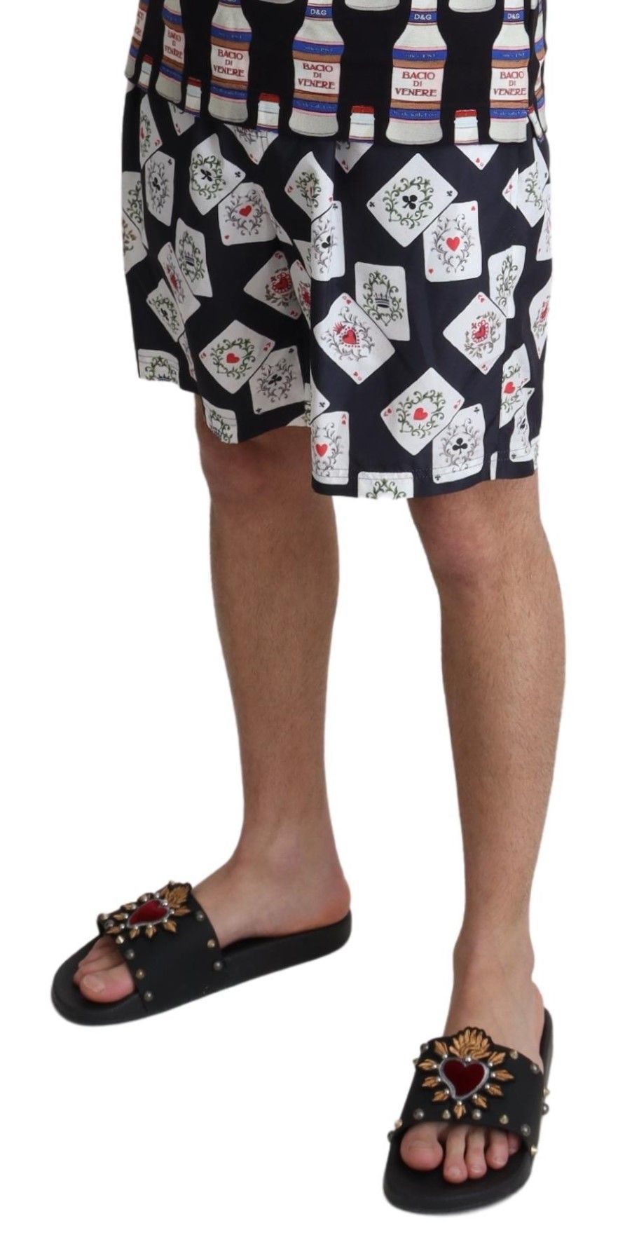 Dolce &amp; Gabbana - Șort de baie cu imprimeu multicolor Card Deck