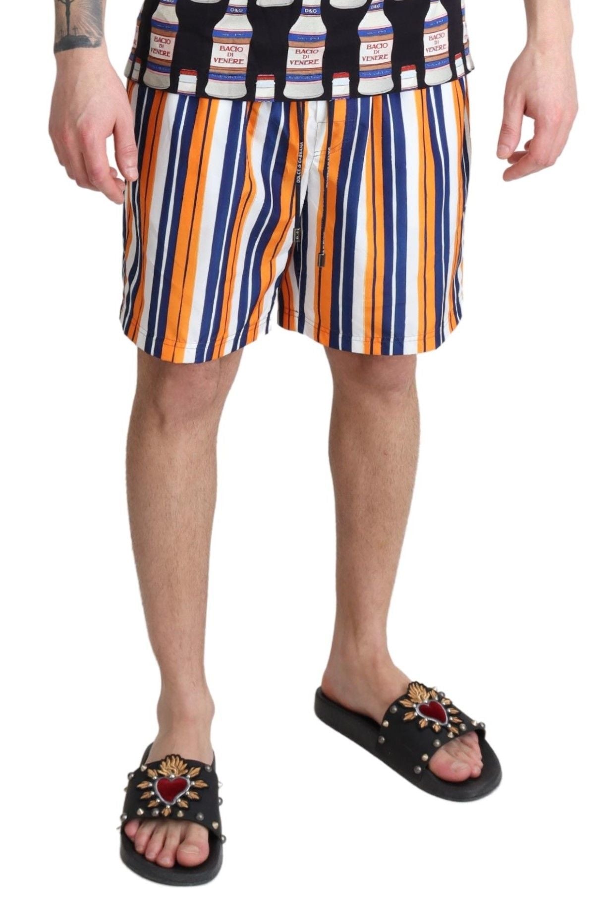 Dolce &amp; Gabbana Pantaloni scurți de baie cu dungi multicolore