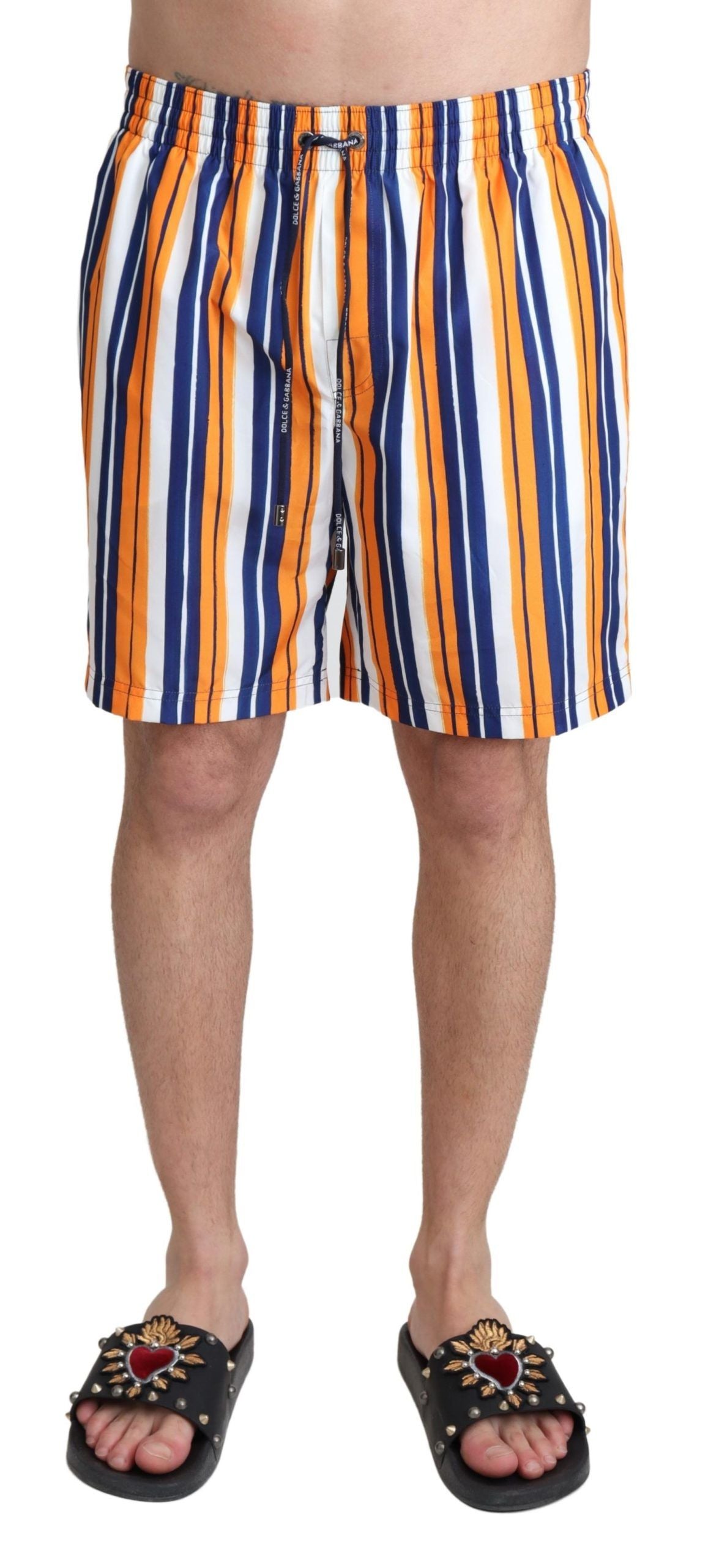 Dolce &amp; Gabbana Pantaloni scurți de baie cu dungi multicolore