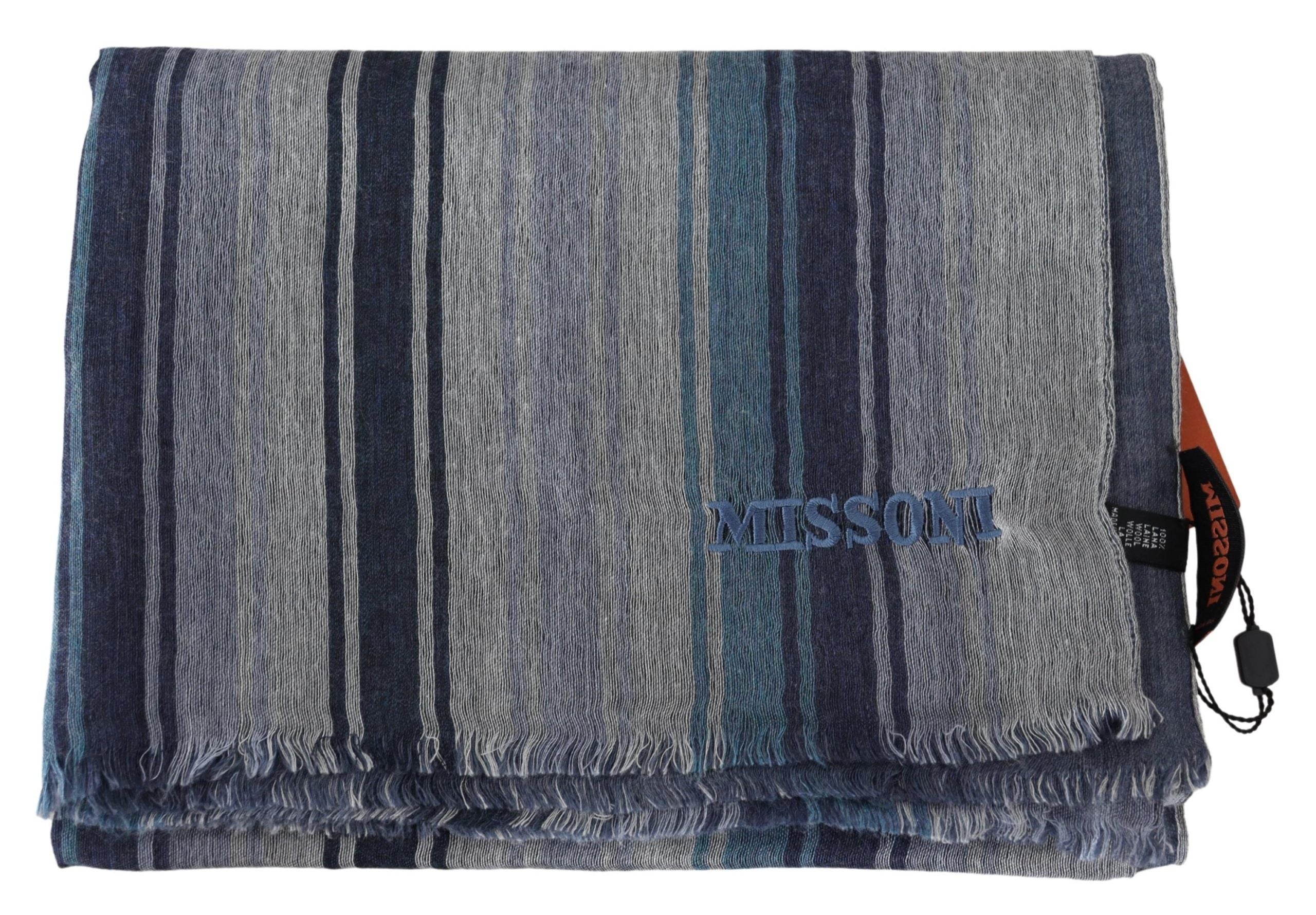 Eșarfă elegantă din lână multicoloră Missoni cu broderie cu logo