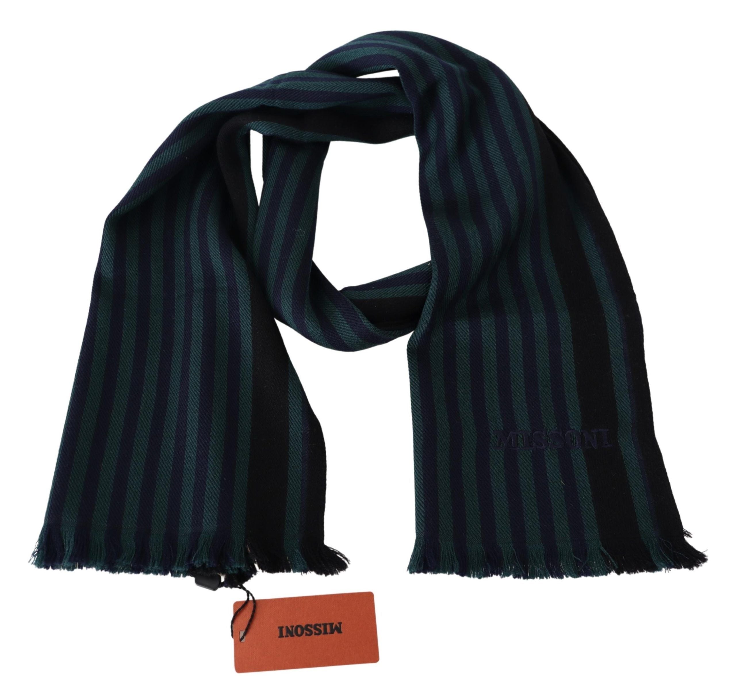 Eșarfă elegantă din lână multicoloră Missoni cu franjuri