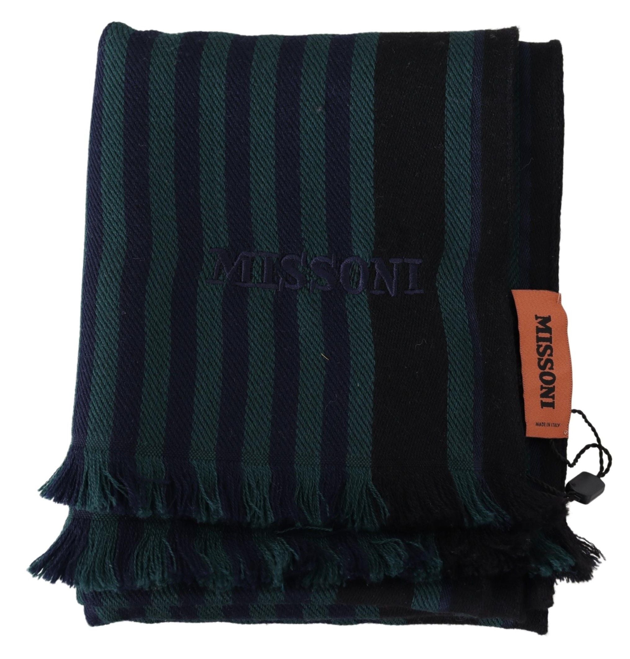 Eșarfă elegantă din lână multicoloră Missoni cu franjuri
