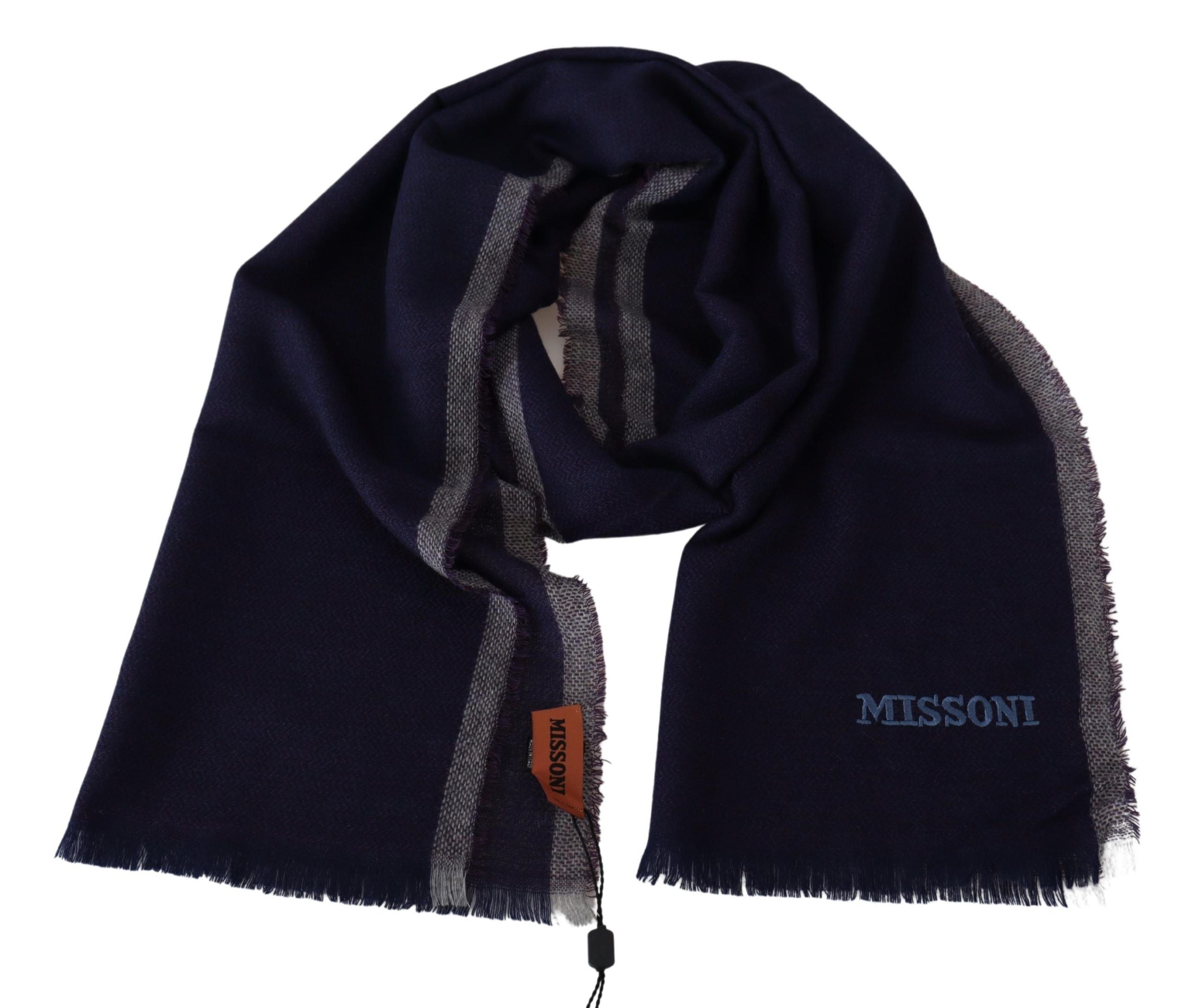 Eșarfă Missoni din lână autentică cu model în dungi