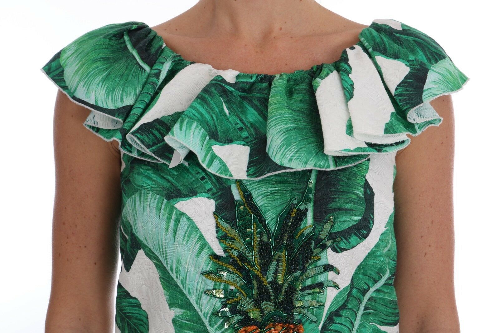 Dolce &amp; Gabbana Elegante Ananasbluse mit Pailletten