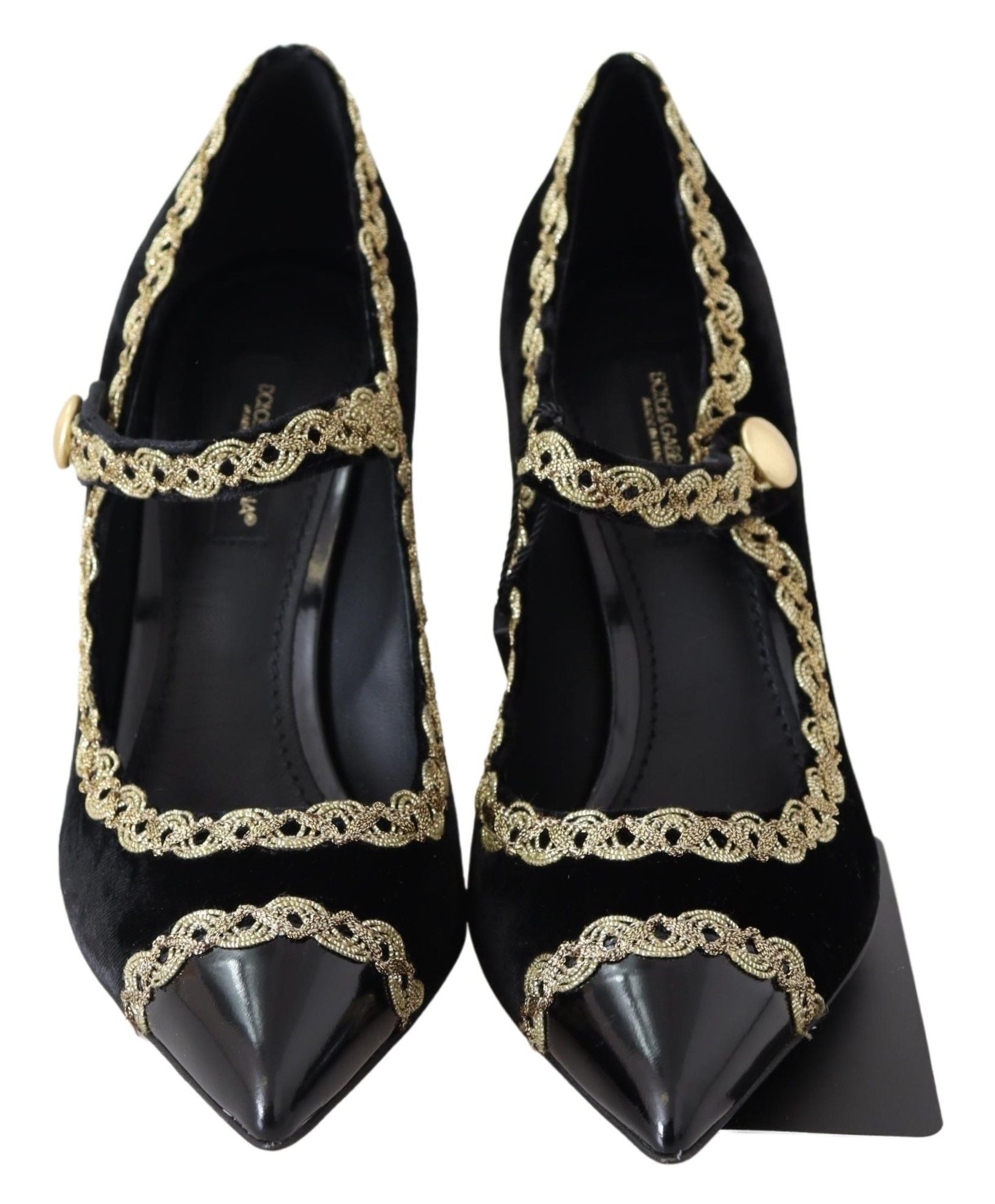Dolce &amp; Gabbana Elegante Pumps aus Samt mit Stickerei