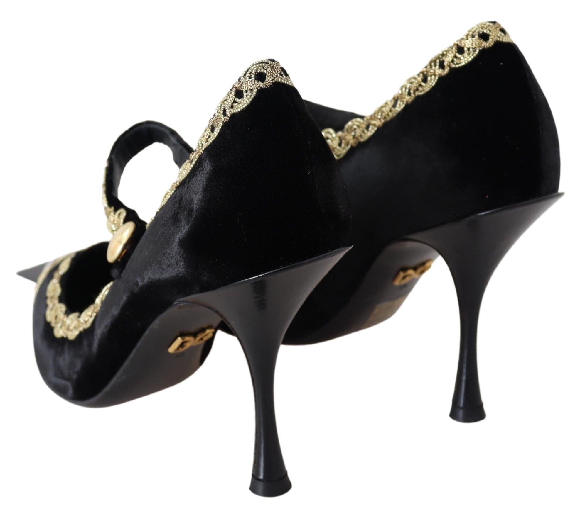 Dolce &amp; Gabbana Elegante Pumps aus Samt mit Stickerei
