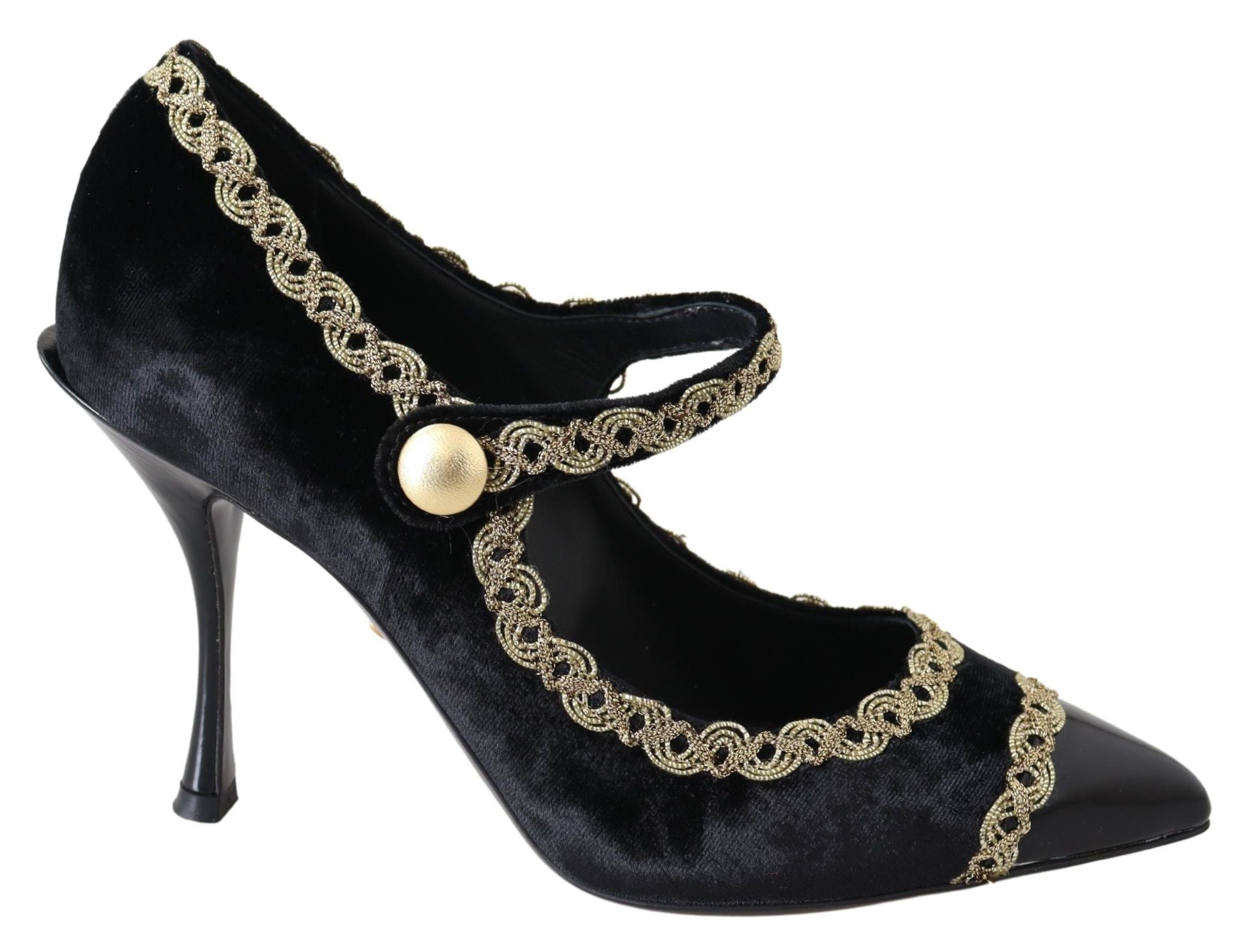 Dolce &amp; Gabbana Elegante Pumps aus Samt mit Stickerei