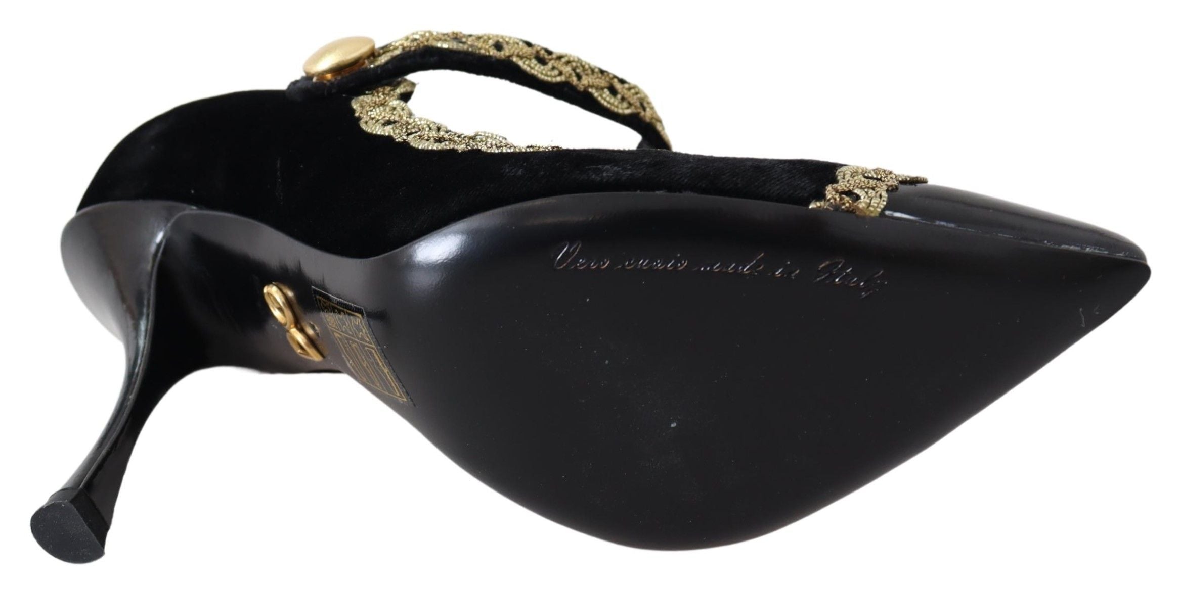 Dolce &amp; Gabbana Elegante Pumps aus Samt mit Stickerei
