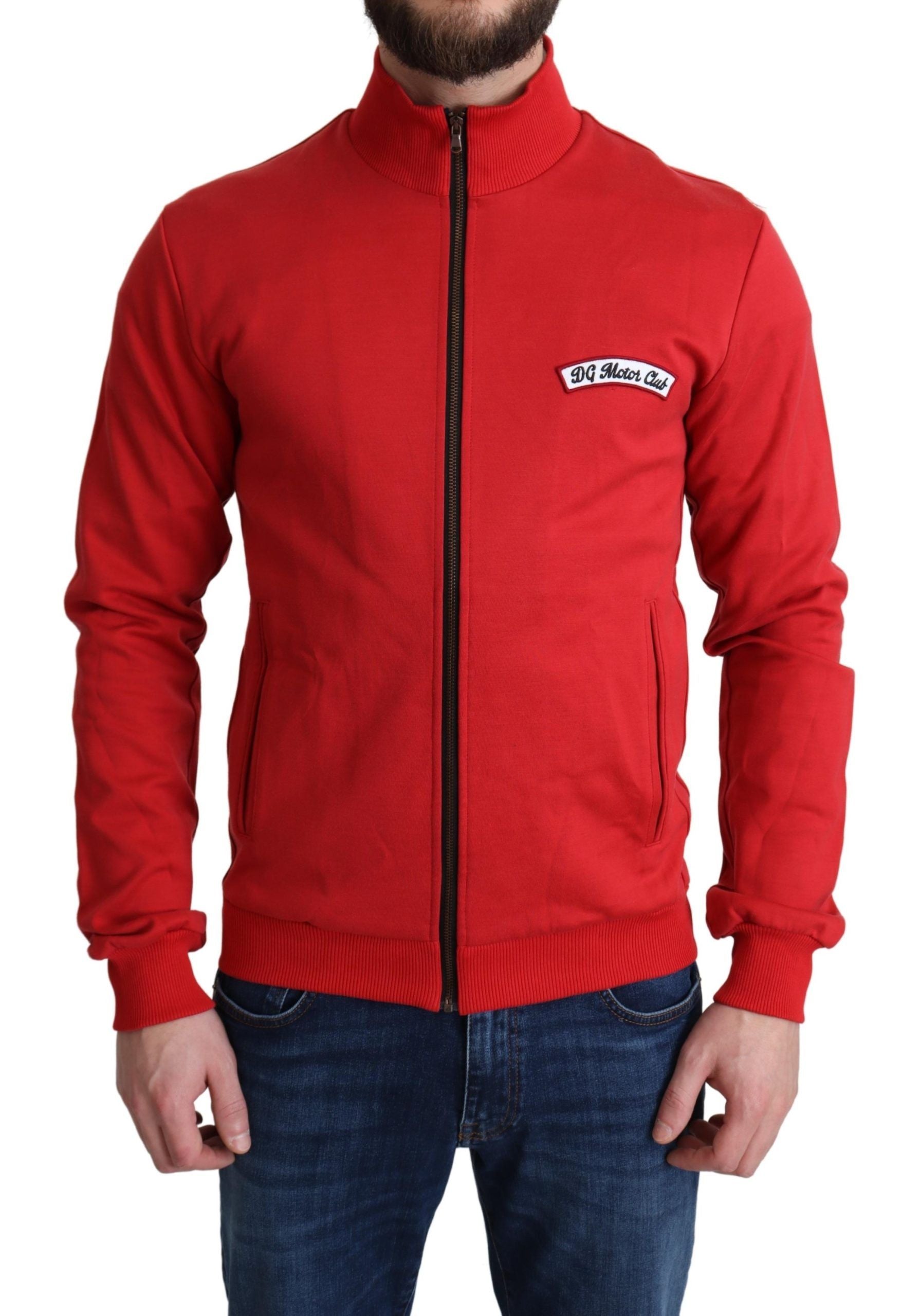 Cardigan Dolce &amp; Gabbana Chic Red cu guler înalt și fermoar