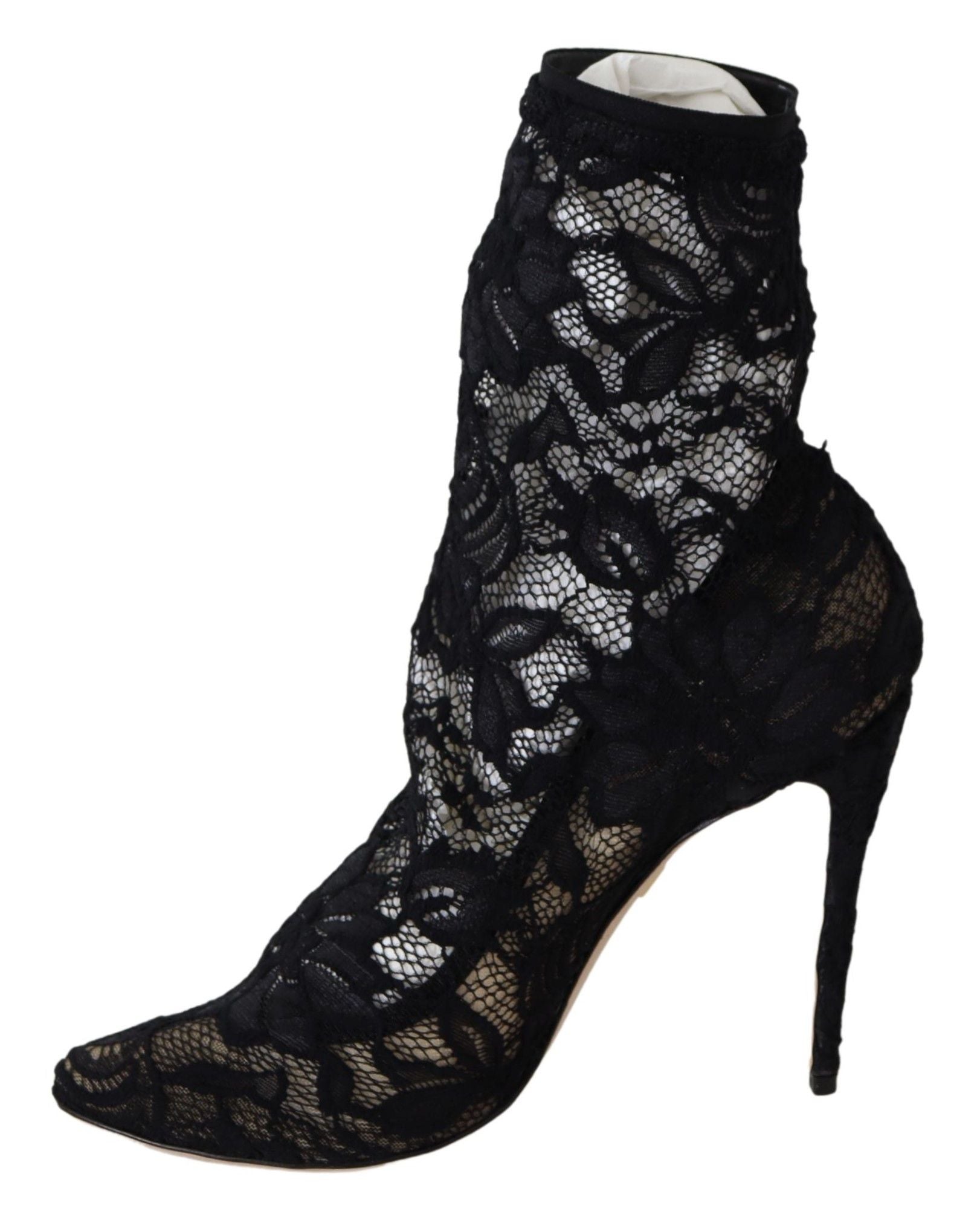 Dolce &amp; Gabbana Pantofi cu toc Taormina din dantelă neagră, eleganță dezlănțuită