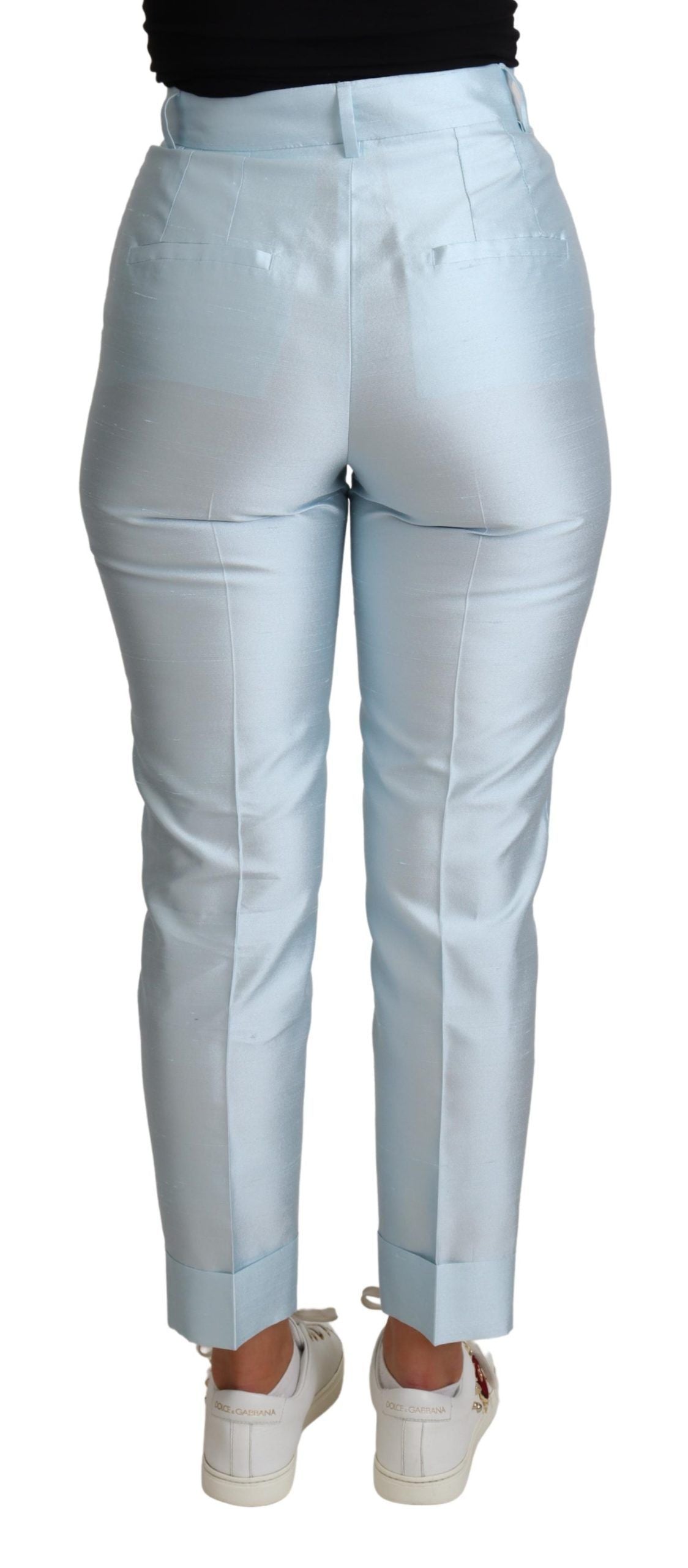 Dolce &amp; Gabbana Elegante hoch taillierte Seidenhose