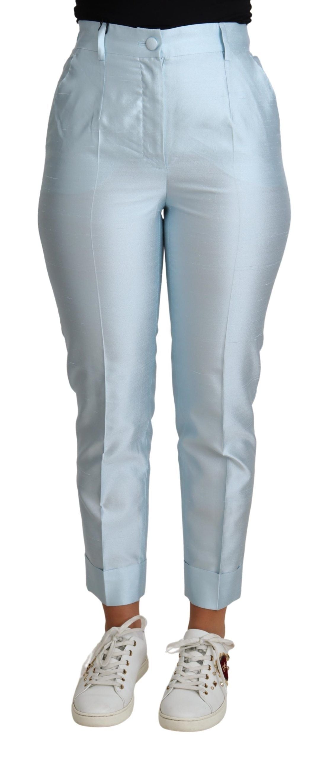 Dolce &amp; Gabbana Elegante hoch taillierte Seidenhose