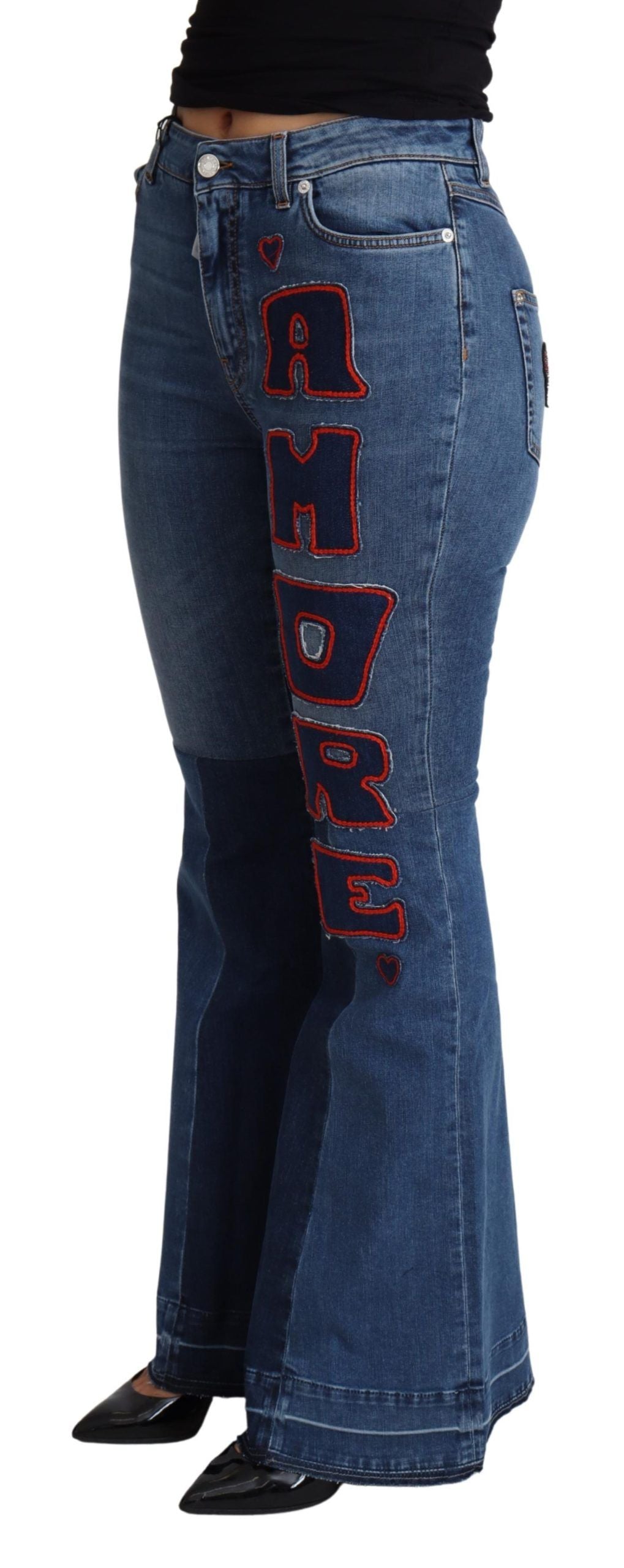 Elegante Bootcut-Jeans von Dolce &amp; Gabbana mit Amore-Patch
